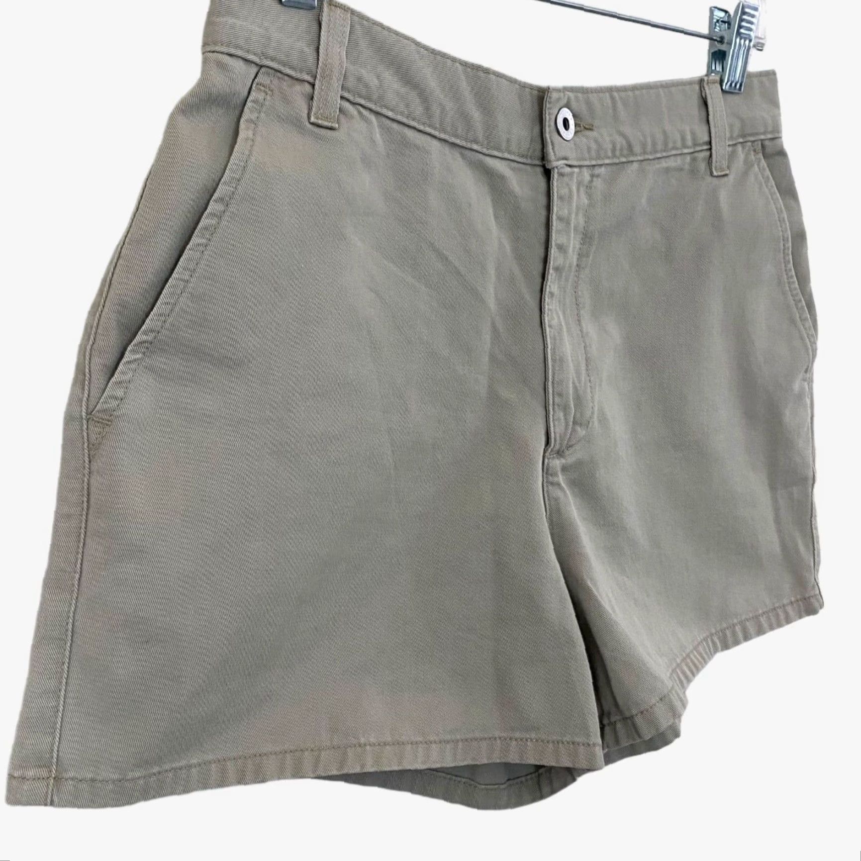 Calvin Klein VINTAGE Calvin Klein Khaki Chino Shorts Tan Womens Size 7 High-Waist Classic USA Chino Shorts 90s Women's Calv in USA Size 28" / US 6 / IT 42 - 2 Thumbnail