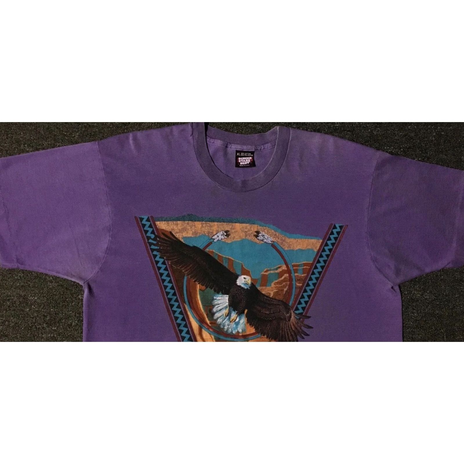 Vintage VINTAGE Eagle Faded Shirt L Mens Purple 90s Harley Davidson Biker Grunge Native Art 80s 70s Innate Retro Rockabilly USA Cotton Graphic Tee Size US L / EU 52-54 / 3 - 6 Thumbnail