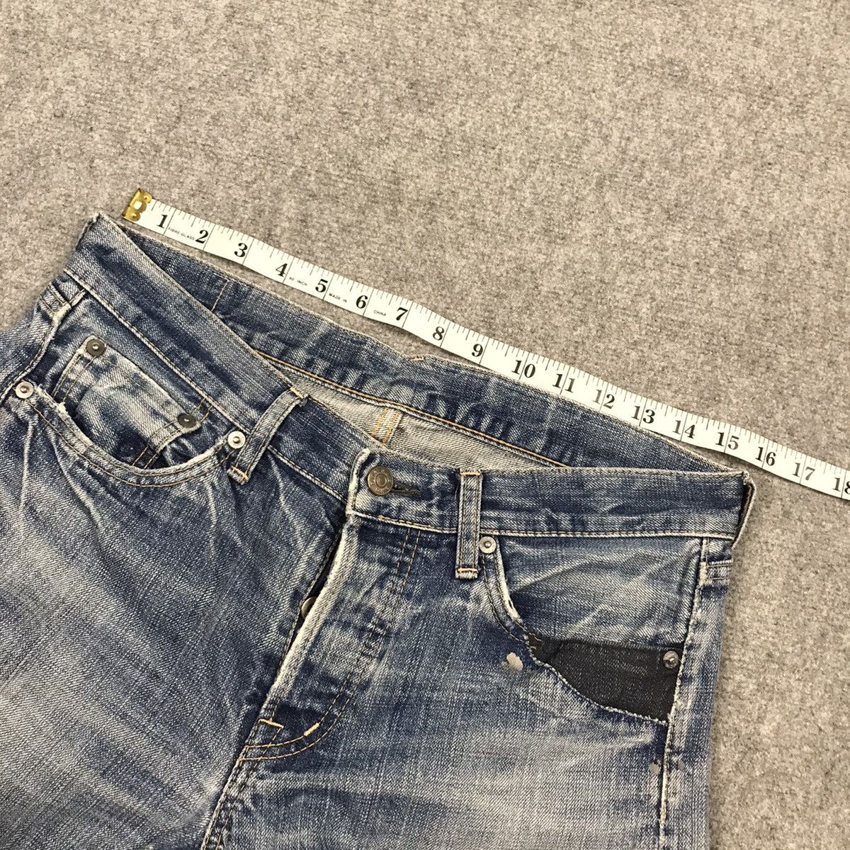 Designer × Japanese Brand DMG DISTRESSED BLUE DENIM PATCHWORK PANTS Size US 30 / EU 46 - 10 Thumbnail
