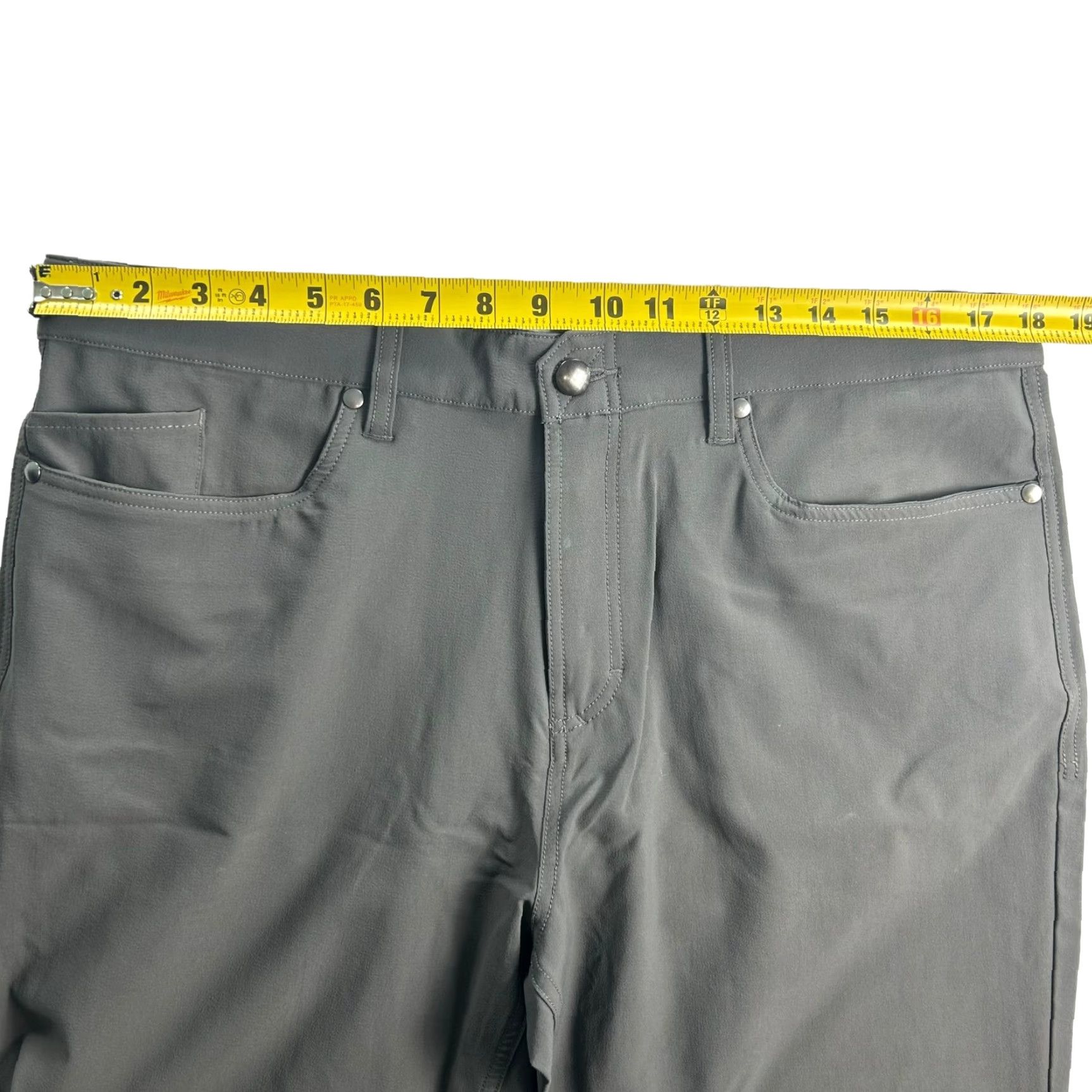 Vintage Olivers Apparel Men's Performance Nylon 5-Pocket Pants Charcoal Gray 34x32 | Flat Front | Nylon/Spandex | Casual Chino Pants Mens Size US 34 / EU 50 - 5 Thumbnail