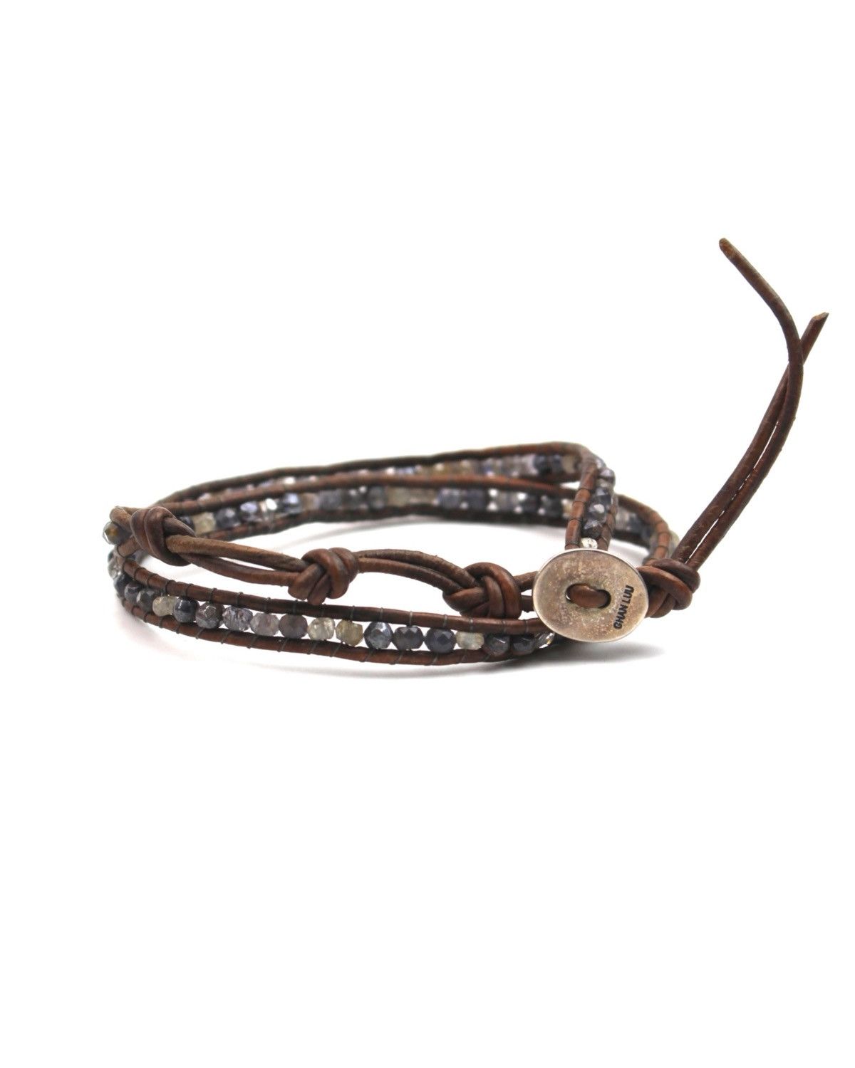 If Six Was Nine CHAN LUU SARDONYX CRYSTAL MIX SILVER BUTTON WRAP BRACELET Size ONE SIZE - 1 Thumbnail