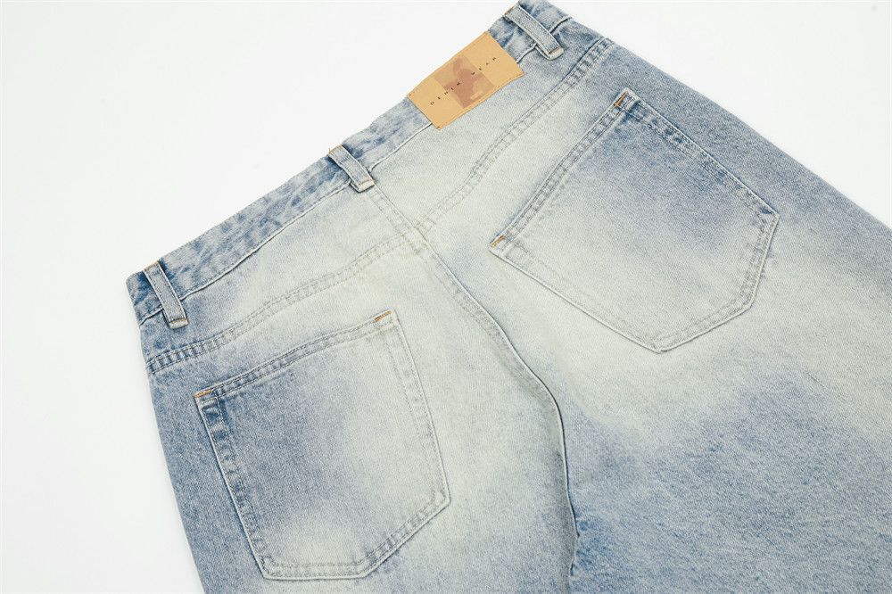 Japanese Brand × Jean Washed distressed ripped casual tie-dye gradient loose jeans Size US 34 / EU 50 - 7 Thumbnail