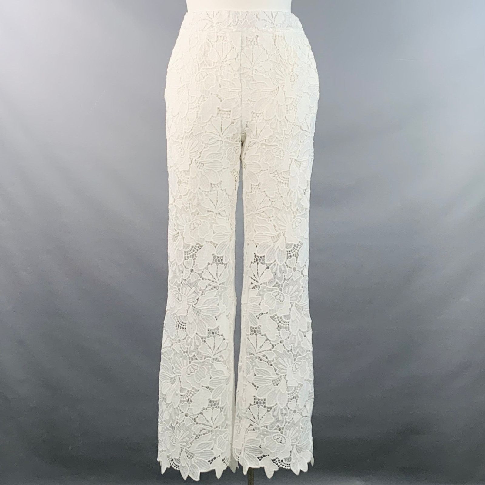 Other MARTIN MARTIN White Polyester Lace Elastic Waistband Casual Size 28" / US 6 / IT 42 - 1 Thumbnail