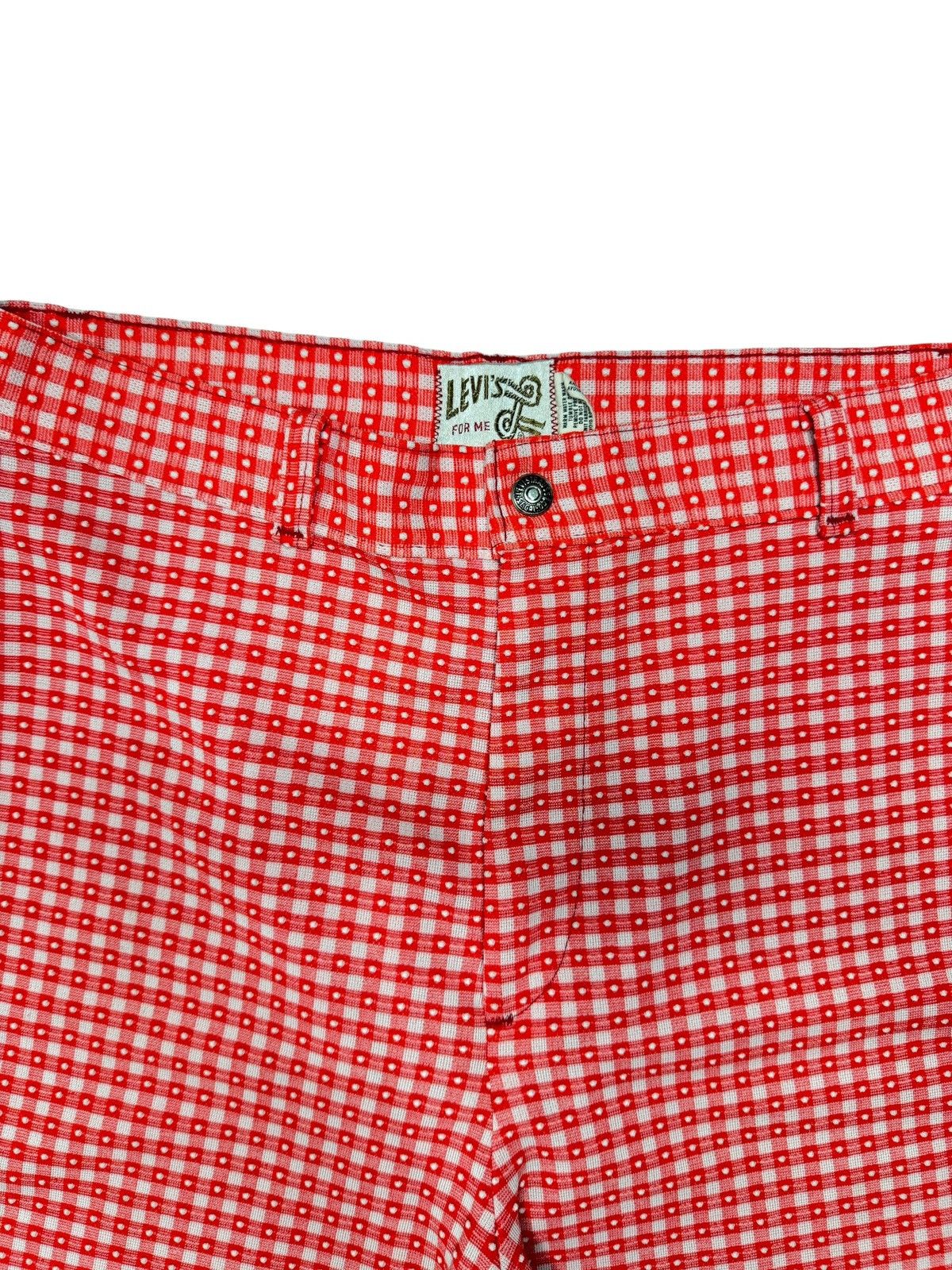 Levi's Vintage 1970's Red Gingham Levis For Me Pant Size 30" / US 8 / IT 44 - 3 Thumbnail