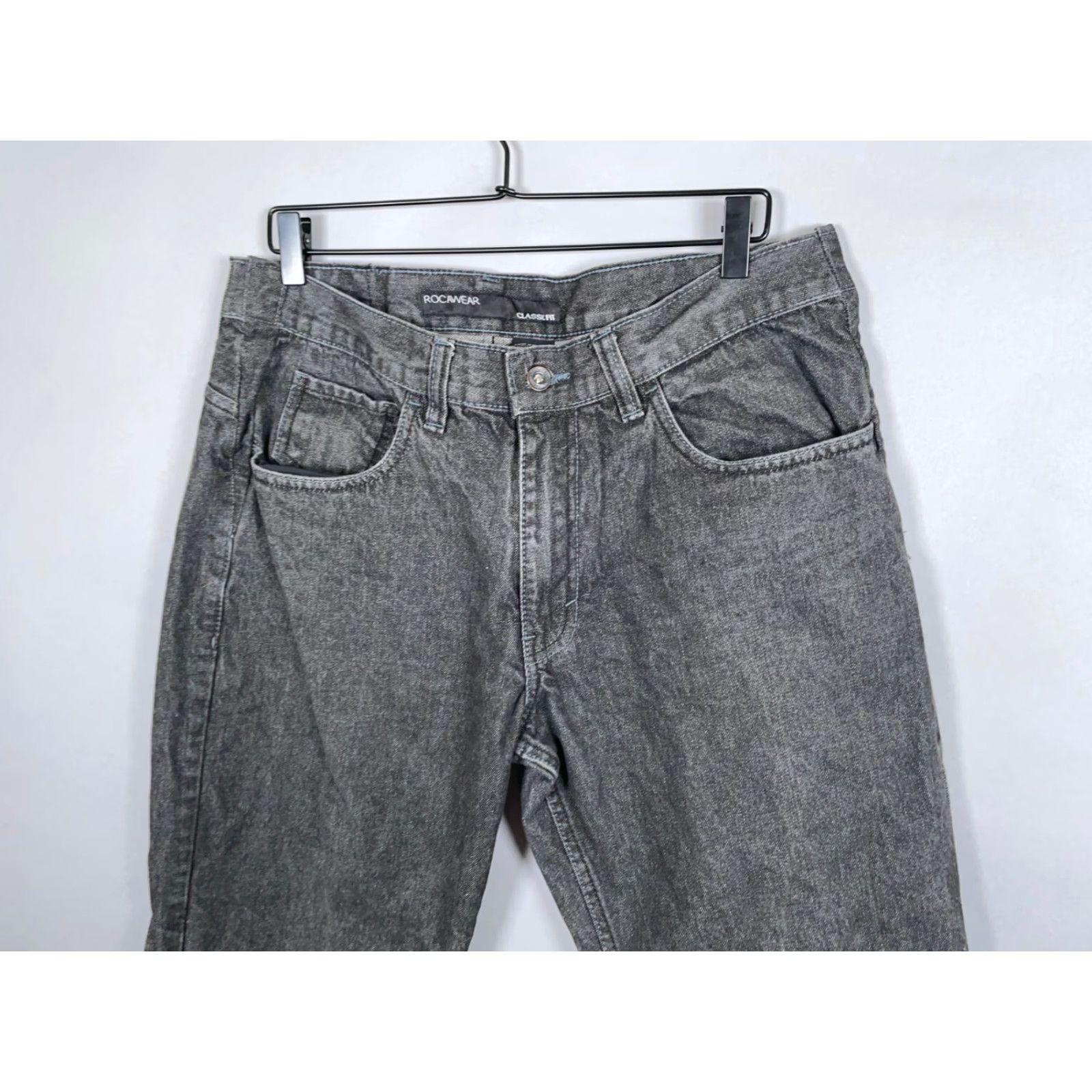 Rocawear VINTAGE Rocawear Jeans Classic Fit Men 35 x 27 Black Pockets 5-Pocket Hip Hop Retro 1990s Mens Size US 35 - 5 Thumbnail