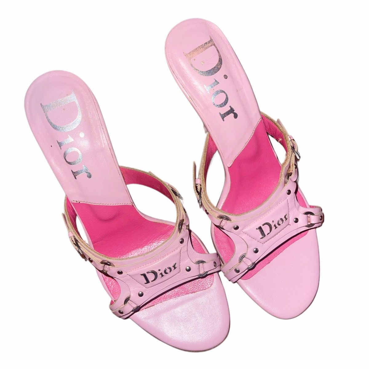 Dior DIOR PINK BONDAGE HEELS FW2003 SUPER RARE💕 | Grailed