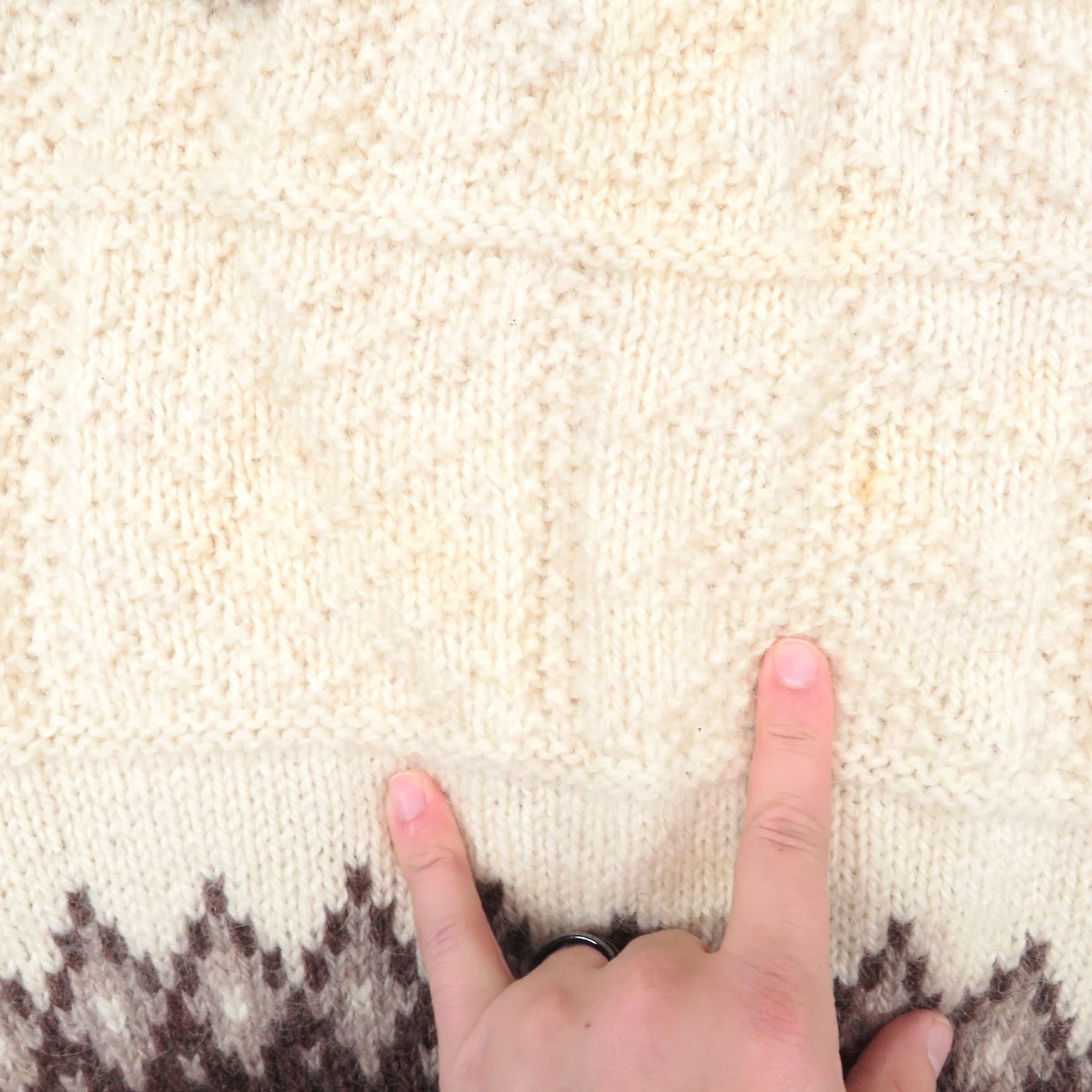 Vintage VINTAGE Blarney Woolen Mills Sweater Mens Large Cream Brown Fishermans Chunky Intarsia Size US L / EU 52-54 / 3 - 2 Thumbnail