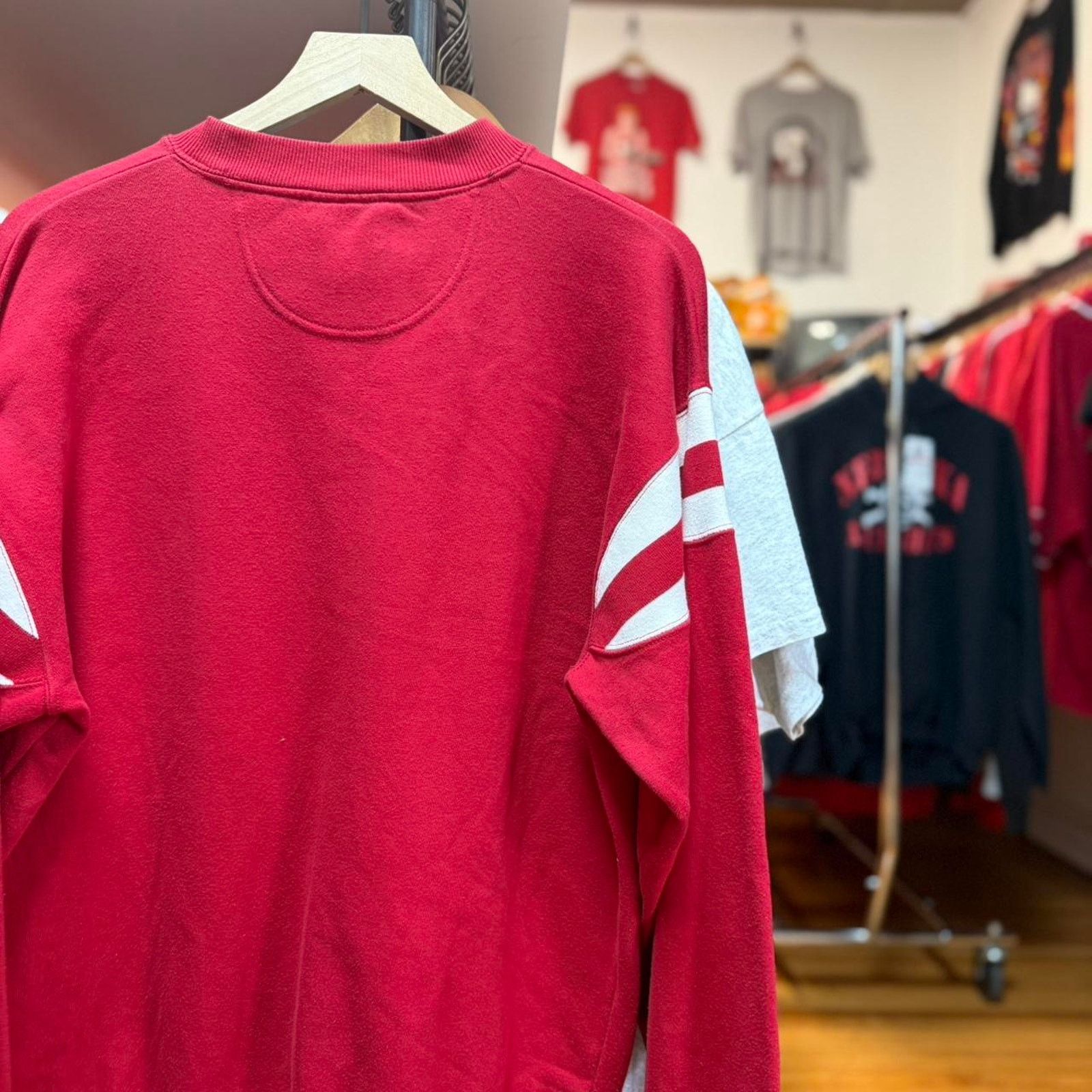 Vintage Vintage 90s Nebraska Huskers Striped Sleeve Crewneck Size US M / EU 48-50 / 2 - 2 Thumbnail