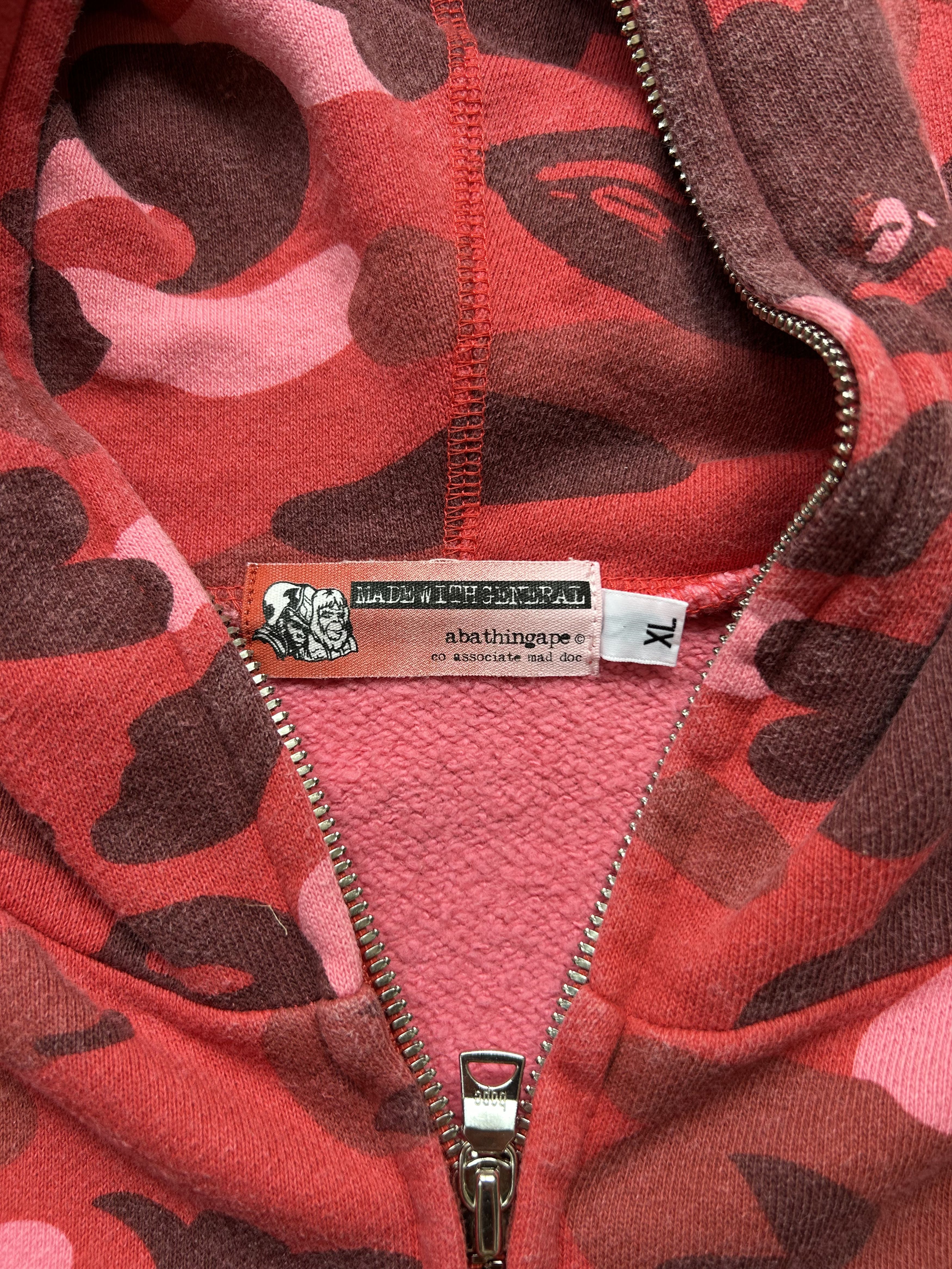Bape A BATHING APE 1ST RED CAMO SPELLOUT FULLZIP HOODIE [Size XL] Size US XL / EU 56 / 4 - 6 Thumbnail