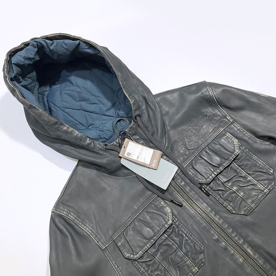 G-Star G-STAR RAW – Dryden Hooded Leather Jacket Size US M / EU 48-50 / 2 - 3 Thumbnail