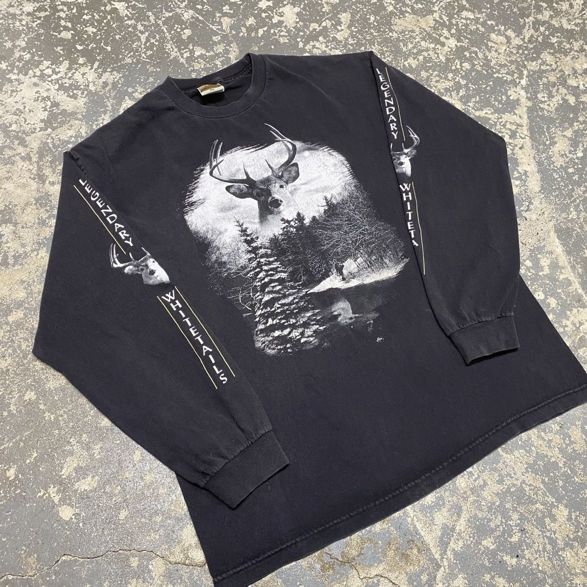 Japanese Brand × Vintage Vintage Deer Outdoor Black Long Sleeve Tshirt Size US XL / EU 56 / 4 - 10 Thumbnail