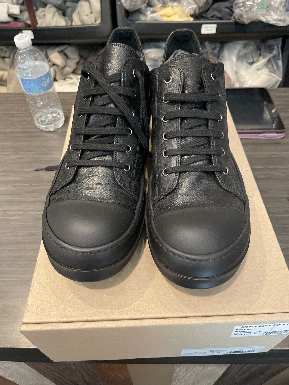 Rick Owens Drkshdw Rick Owens DRKSHDW Porterville Triple Black 11 Size US 11 / EU 44 - 1 Thumbnail