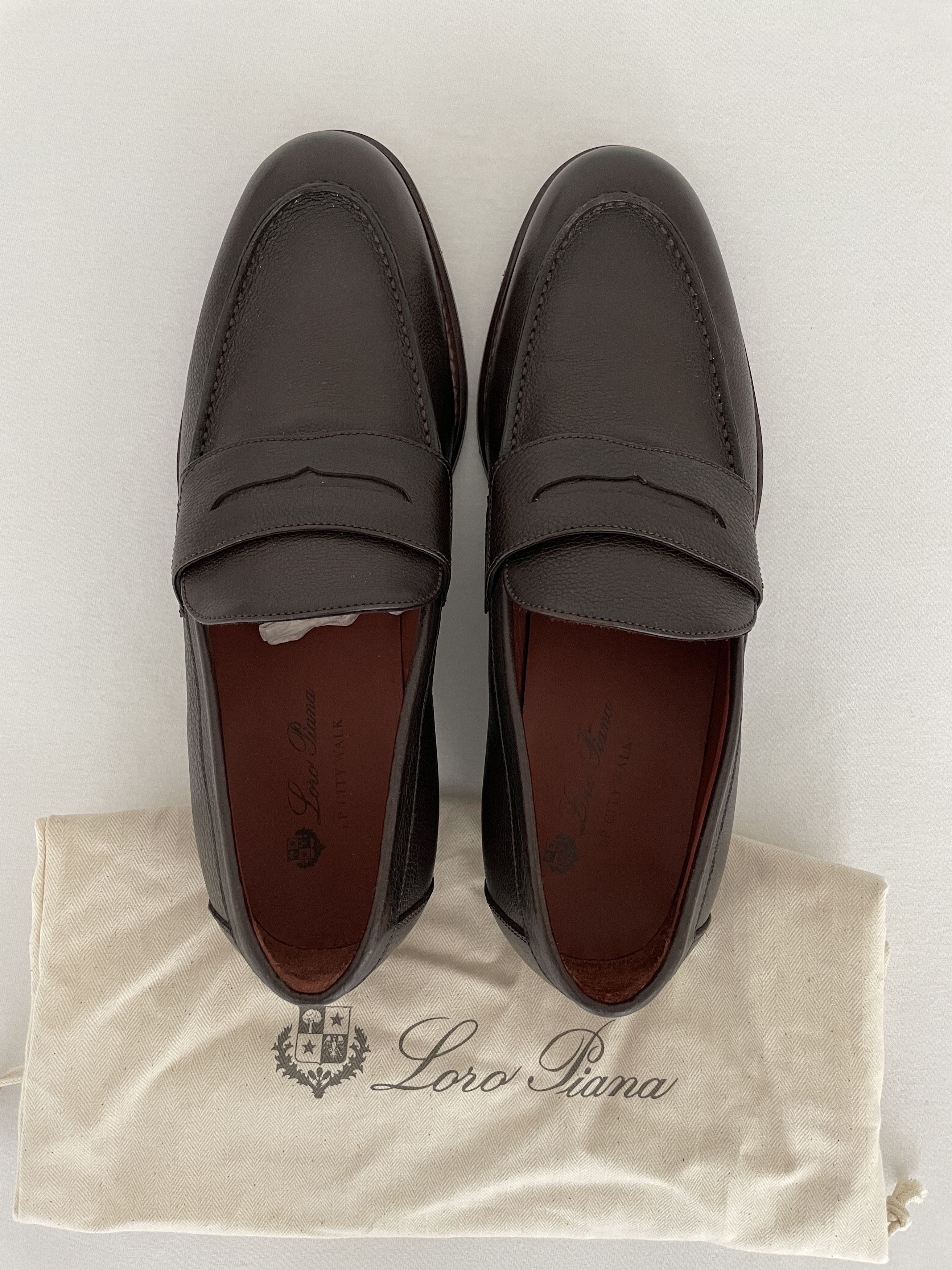 Loro Piana City Walk English Grain Leather Loafers Size US 9 / EU 42 - 6 Thumbnail