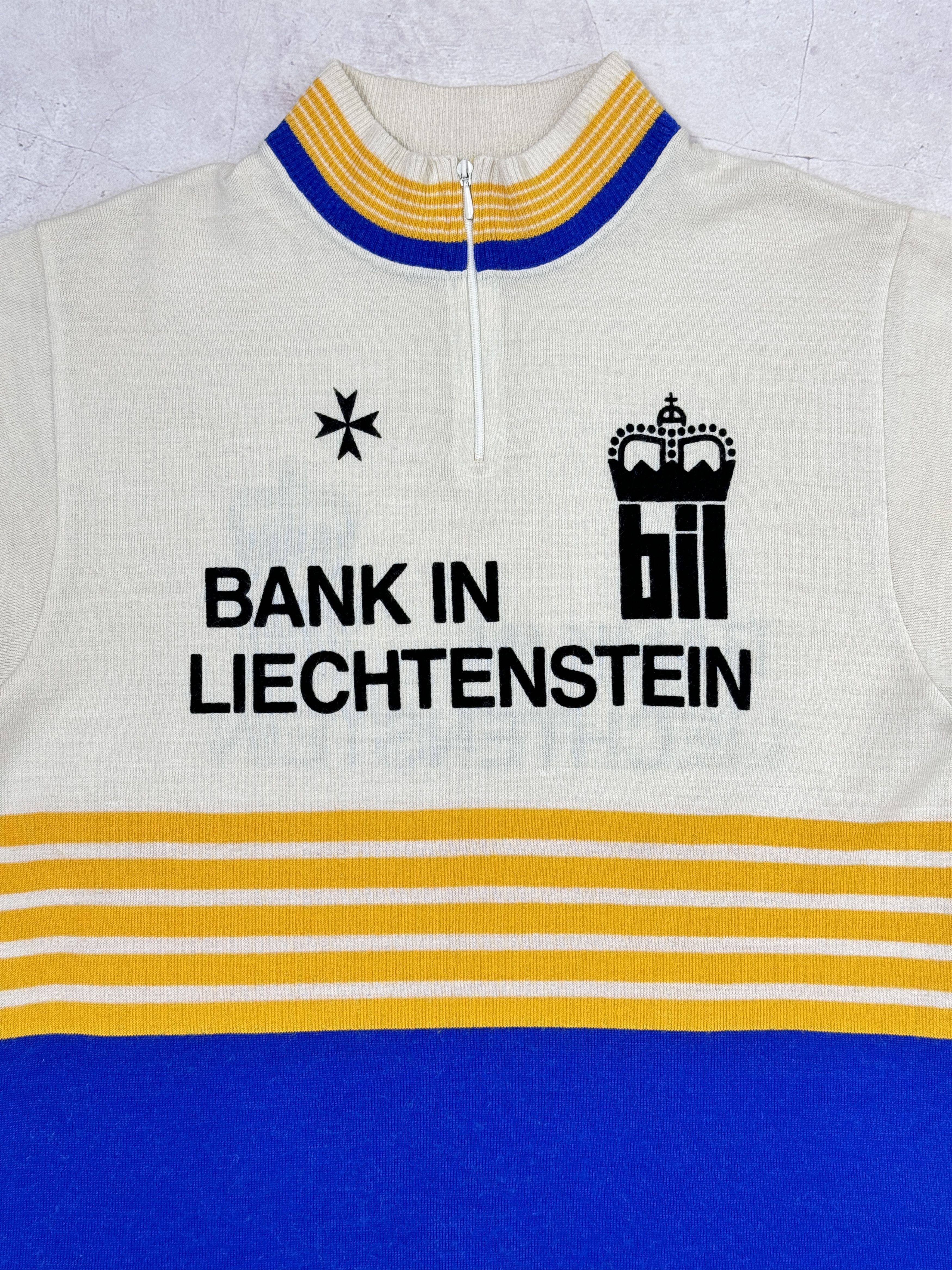 Vintage 70s Bank in Liechtenstein Cycling Jersey by Befa Sport Size US M / EU 48-50 / 2 - 5 Thumbnail