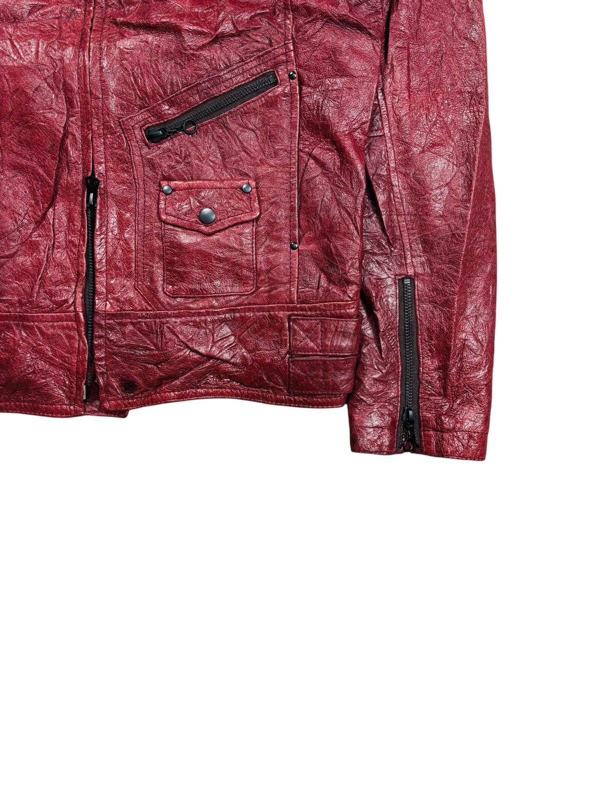 Ekam 2000s Tete Homme - Red Blood Rider Leather Jacket Size US M / EU 48-50 / 2 - 5 Thumbnail