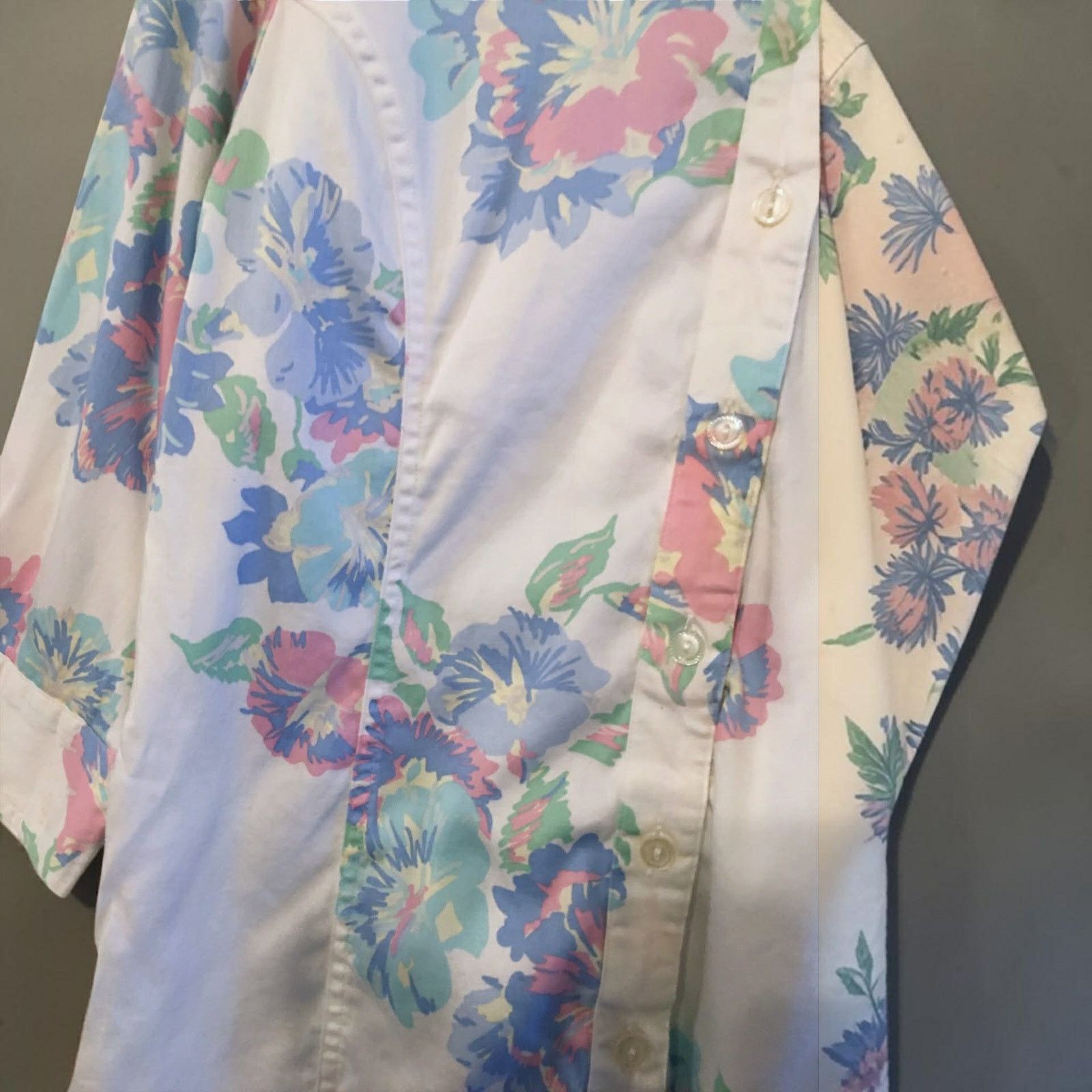 Other VINTAGE Denim & Co Floral Button Shirt White Pink Blue Sz S Size S / US 4 / IT 40 - 3 Thumbnail