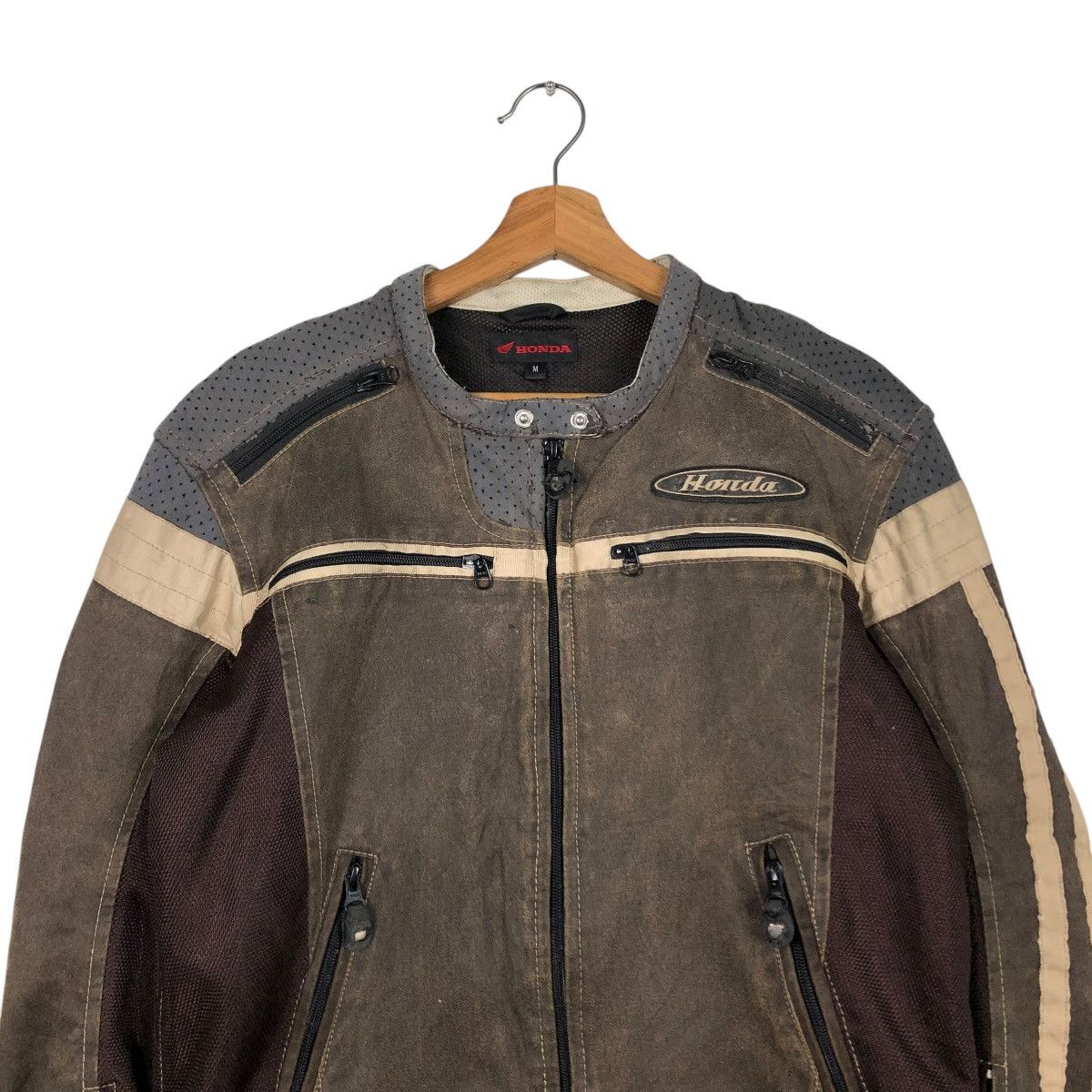 Honda 🔥VINTAGE RACING BIKER JACKET BONDA BIG LOGO SPELL OUT Size US M / EU 48-50 / 2 - 5 Thumbnail