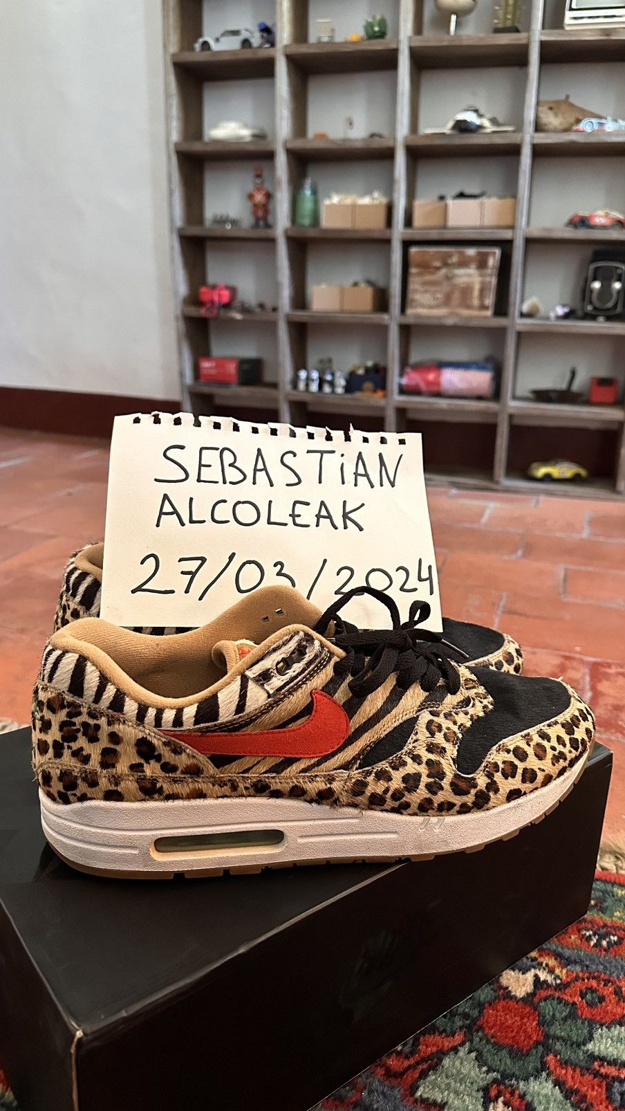 image of Atmos Air Max 1 Animal Pack 2.0 Shoes in Black, Men's (Size 13)