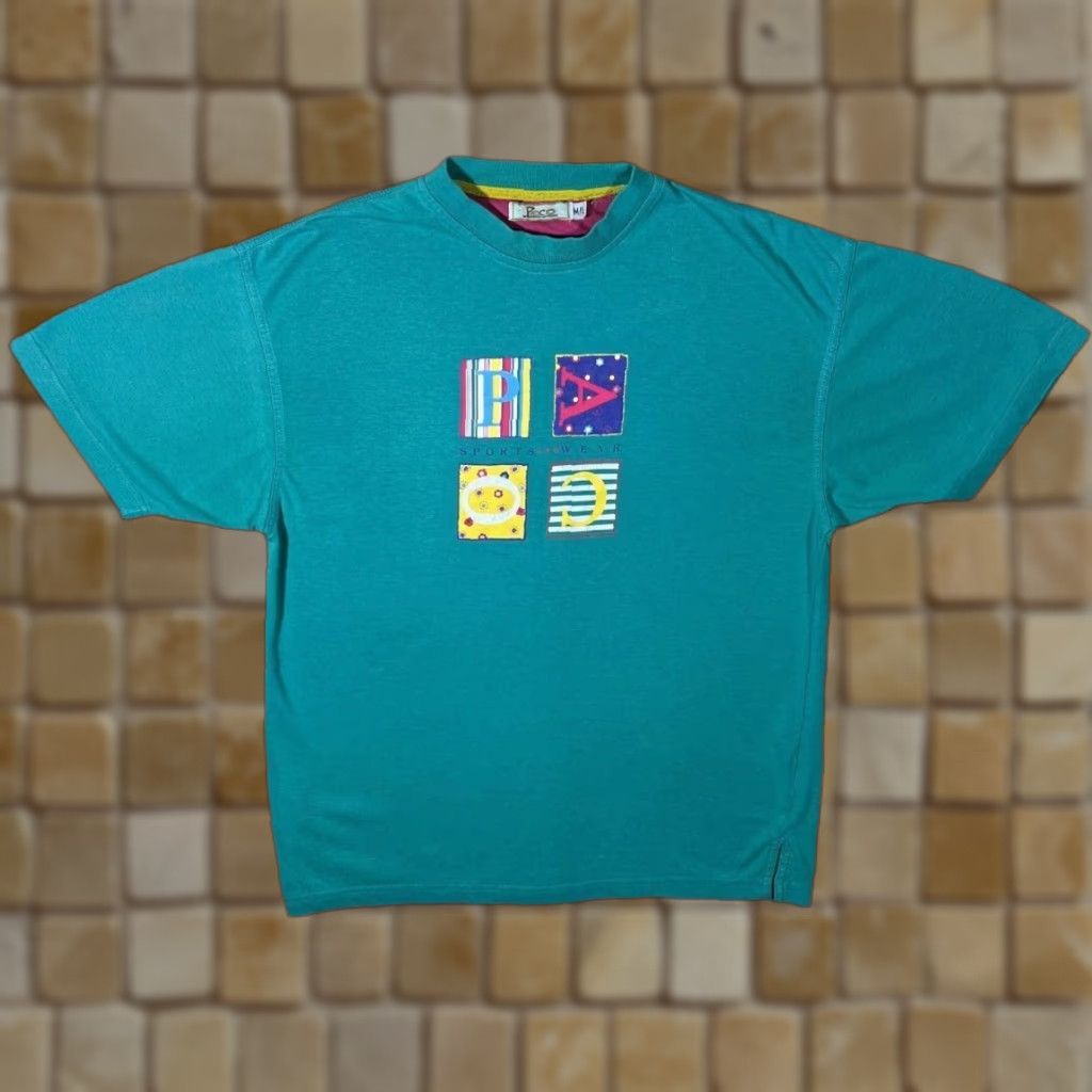 Vintage PACO Vintage Turquoise Spellout Graphic Short Sleeve T-Shirt M Mens Shirt Size US M / EU 48-50 / 2 - 1 Thumbnail