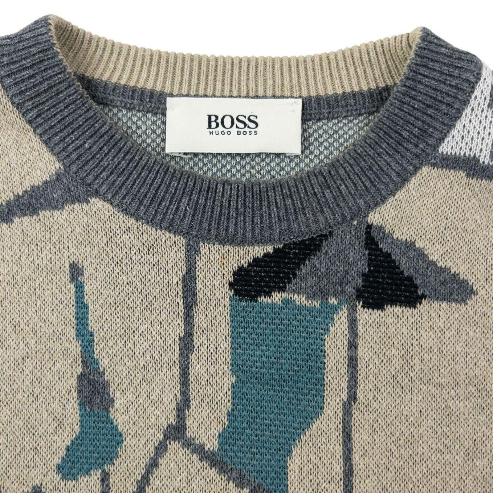 Hugo Boss Vintage 80s Hugo Boss Beach Umbrella Pattern Jumper Size L Size US L / EU 52-54 / 3 - 4 Thumbnail