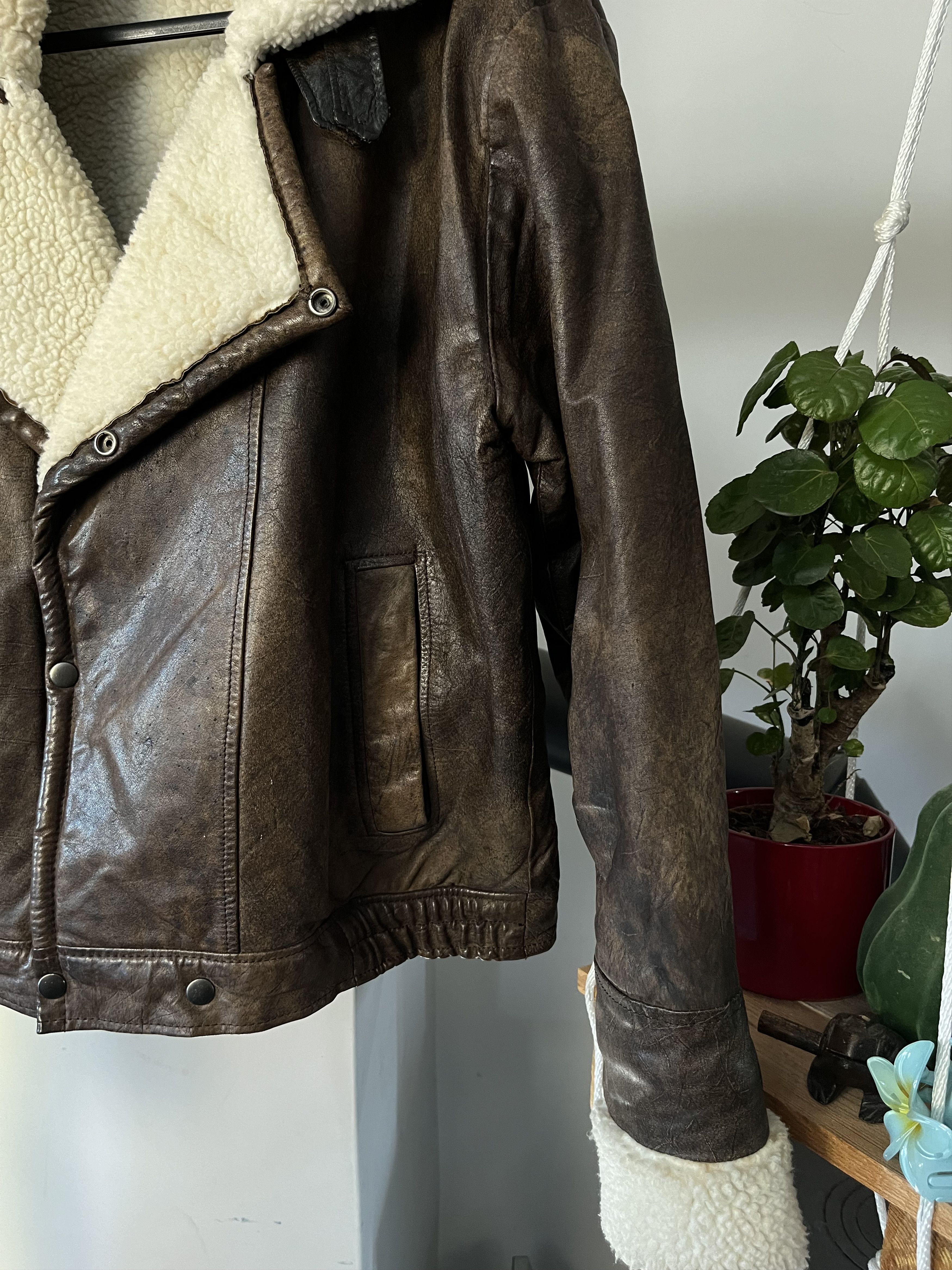 Other Vintage 90s B-3 Real Leather Military Heavy Coat Jacket Size US M / EU 48-50 / 2 - 6 Thumbnail
