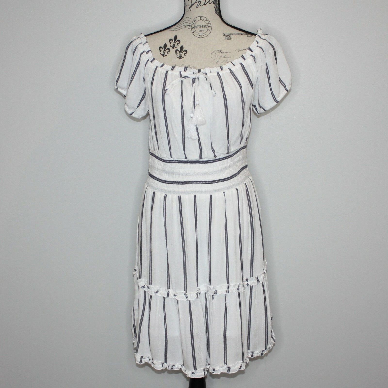 American Eagle Outfitters Striped Off the Shoulder Dress in size L NWT Size L / US 10 / IT 46 - 11 Thumbnail