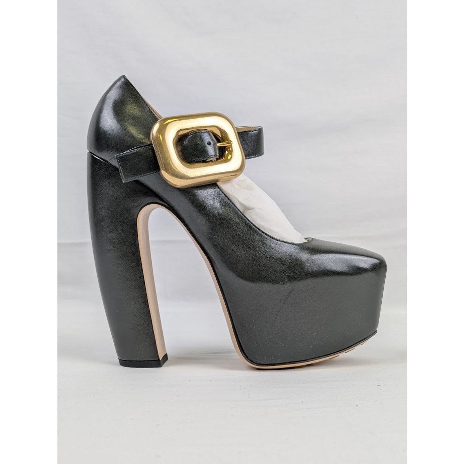 Bottega Veneta o1rshd1 Nappa Mostra Pumps Club In Dark Green Size US 8 / IT 38 - 4 Thumbnail