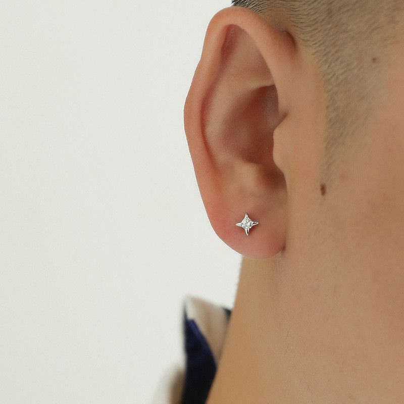 Jewelry × Sterling Silver New Trend Earrings One Pairs Chrome Jewelry Size ONE SIZE - 4 Thumbnail