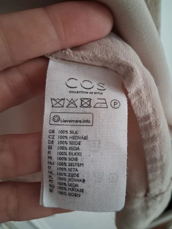 Cos COS 100 % Silk Blouse Powder Pink Beige – Size 34 / XS Size XS / US 0-2 / IT 36-38 - 3 Thumbnail