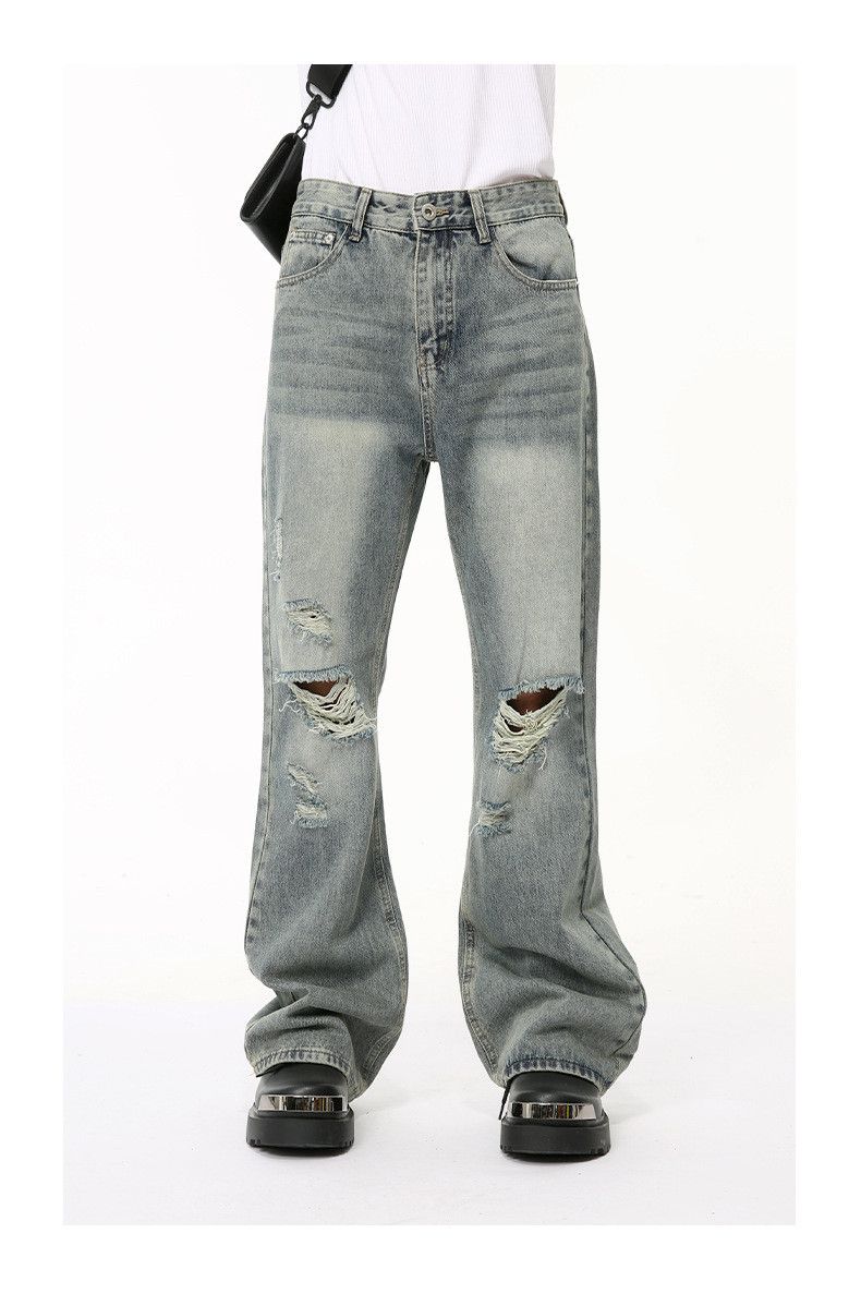 Japanese Brand × Jean Street distressed vintage bootcut ripped jeans Size US 32 / EU 48 - 5 Thumbnail