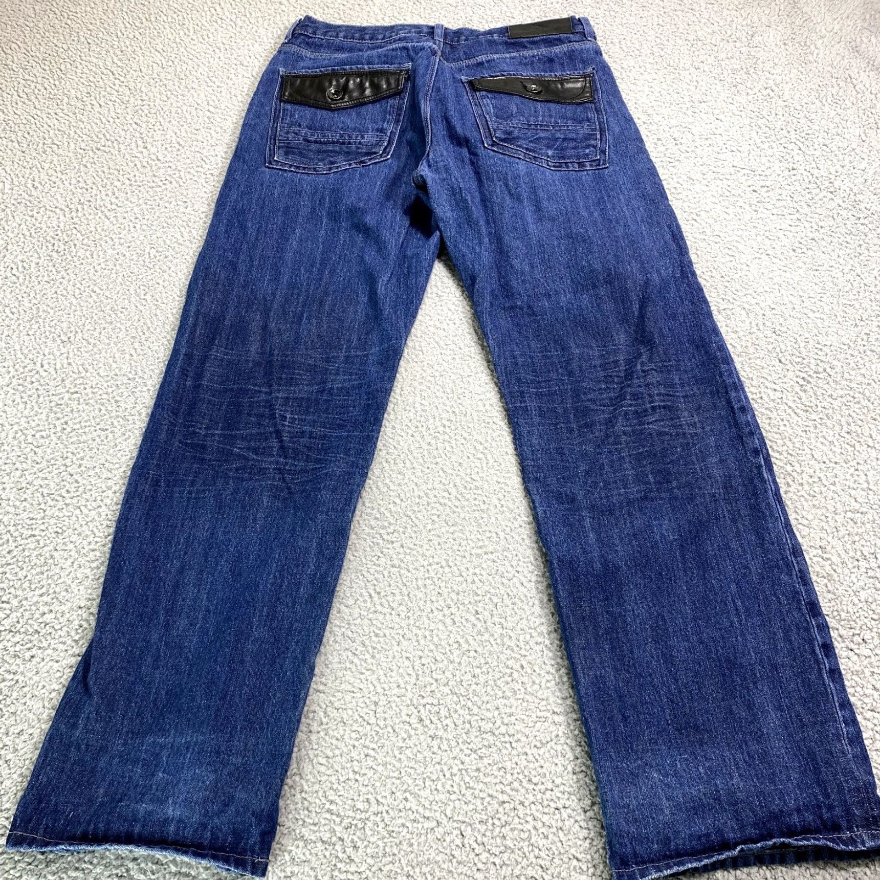 Sean John VINTAGE Sean John Jeans Mens 34x31 Blue Straight Leg Denim Hip Hop 90s Leather Jeans Size US 34 / EU 50 - 2 Thumbnail