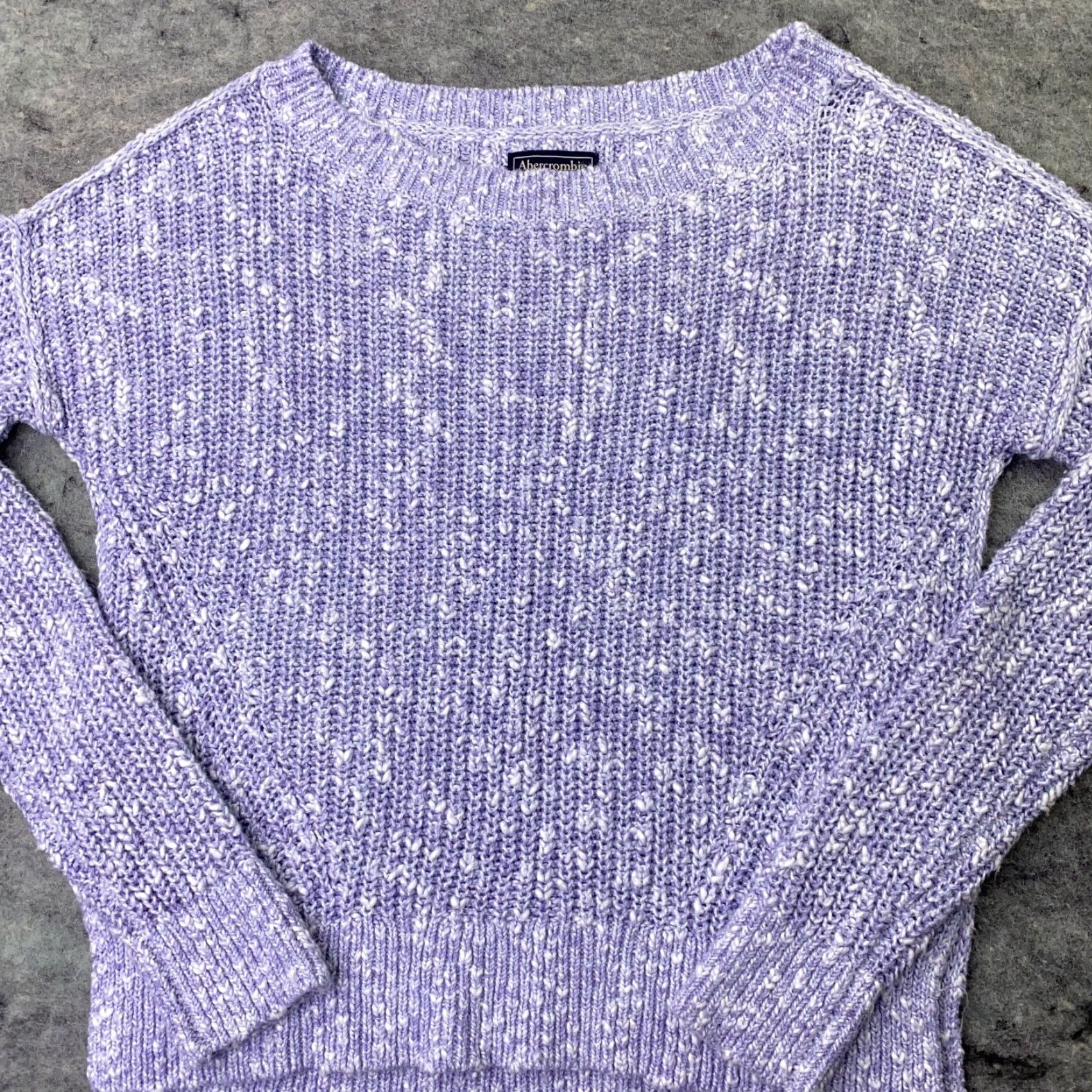 Abercrombie & Fitch Abercrombie & Fitch Sweater Womens XS Purple Knit Round Neck Cotton Linen Blend Size XS / US 0-2 / IT 36-38 - 2 Thumbnail