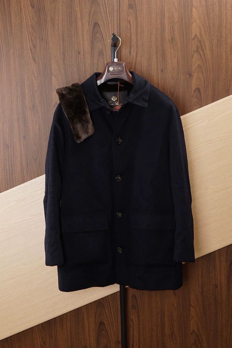 Loro Piana Loro Piana Navy Fur Collar Wool Coat-2508 Size US M / EU 48-50 / 2 - 3 Thumbnail