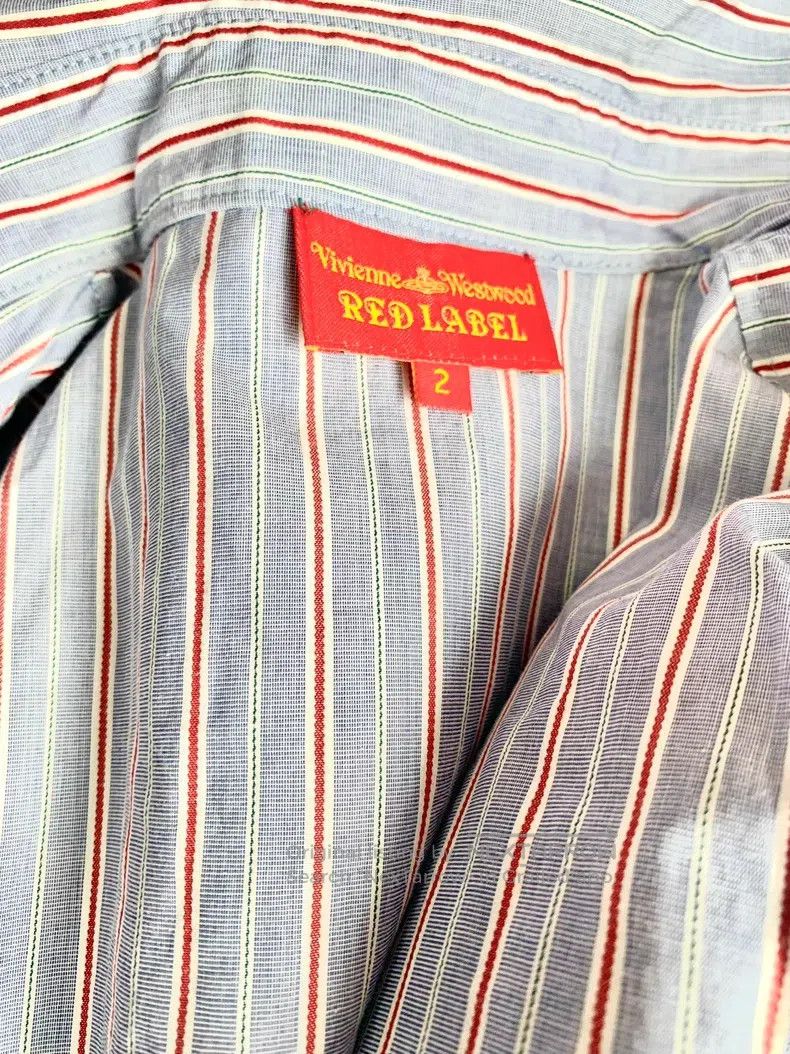 Vivienne Westwood Vivienne Westwood Blue Striped Shirt with Asymmetrical Cut Size M / US 6-8 / IT 42-44 - 7 Thumbnail