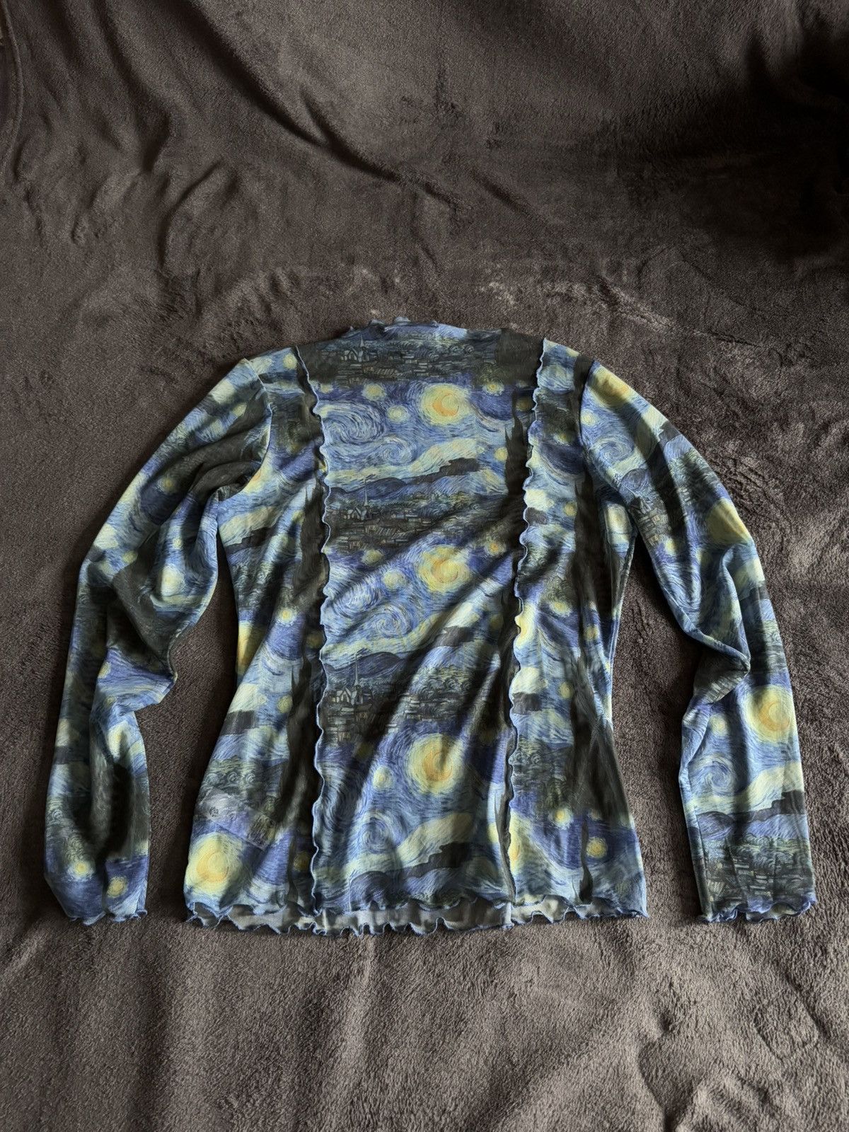 Affliction × Vintage Apoh London Mesh print Van Gogh starry night Japanese brand Size S / US 4 / IT 40 - 8 Thumbnail