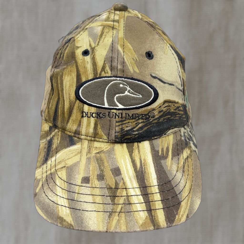 Vintage VINTAGE Ducks Unlimited Hat Cap Strap Back Camouflage Brown Men's Adult One Size Adjustable Outdoor USA 80s Retro Logo Hunting Nature Size ONE SIZE - 1 Thumbnail