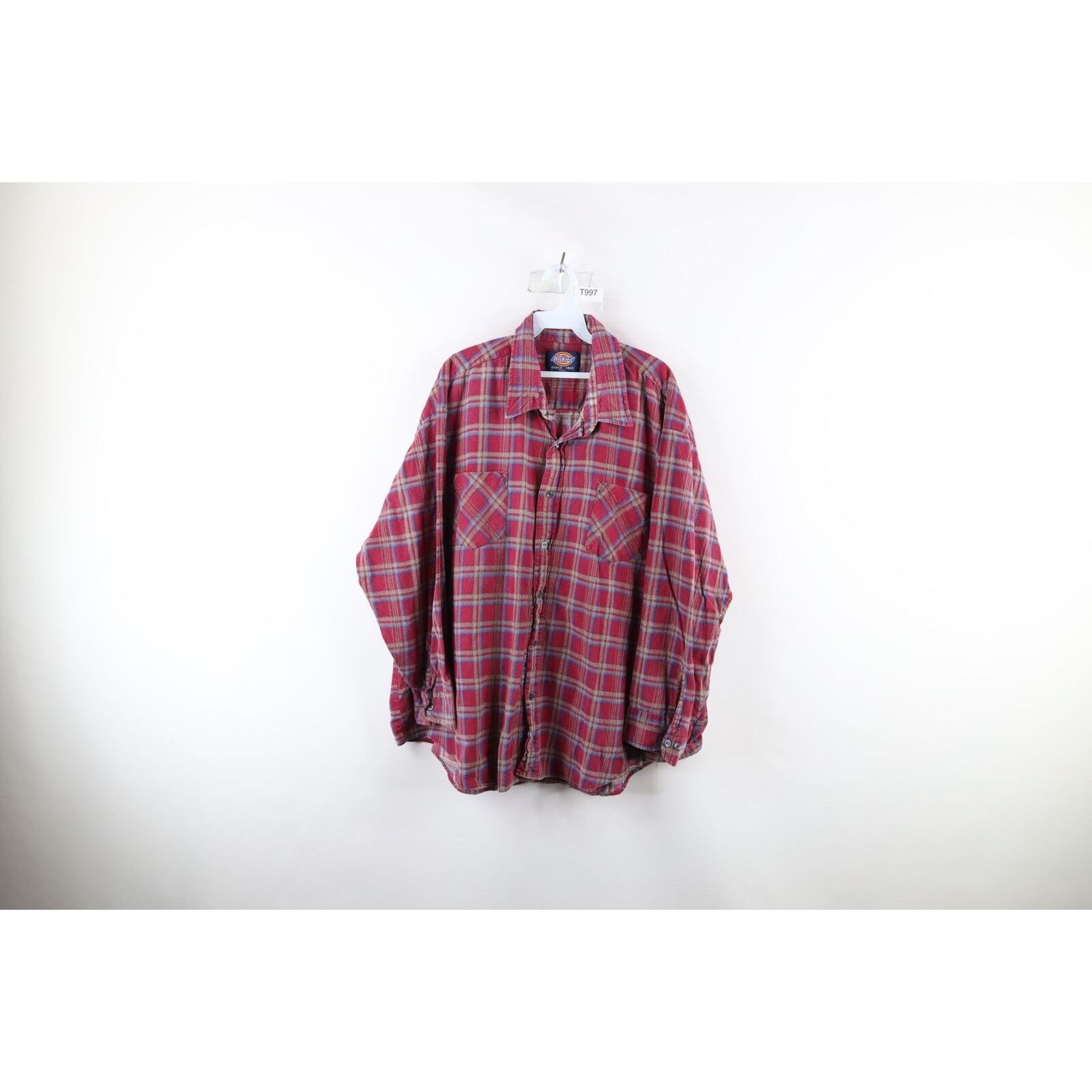 Vintage 90s Dickies Collared Flannel Button Shirt 3XL