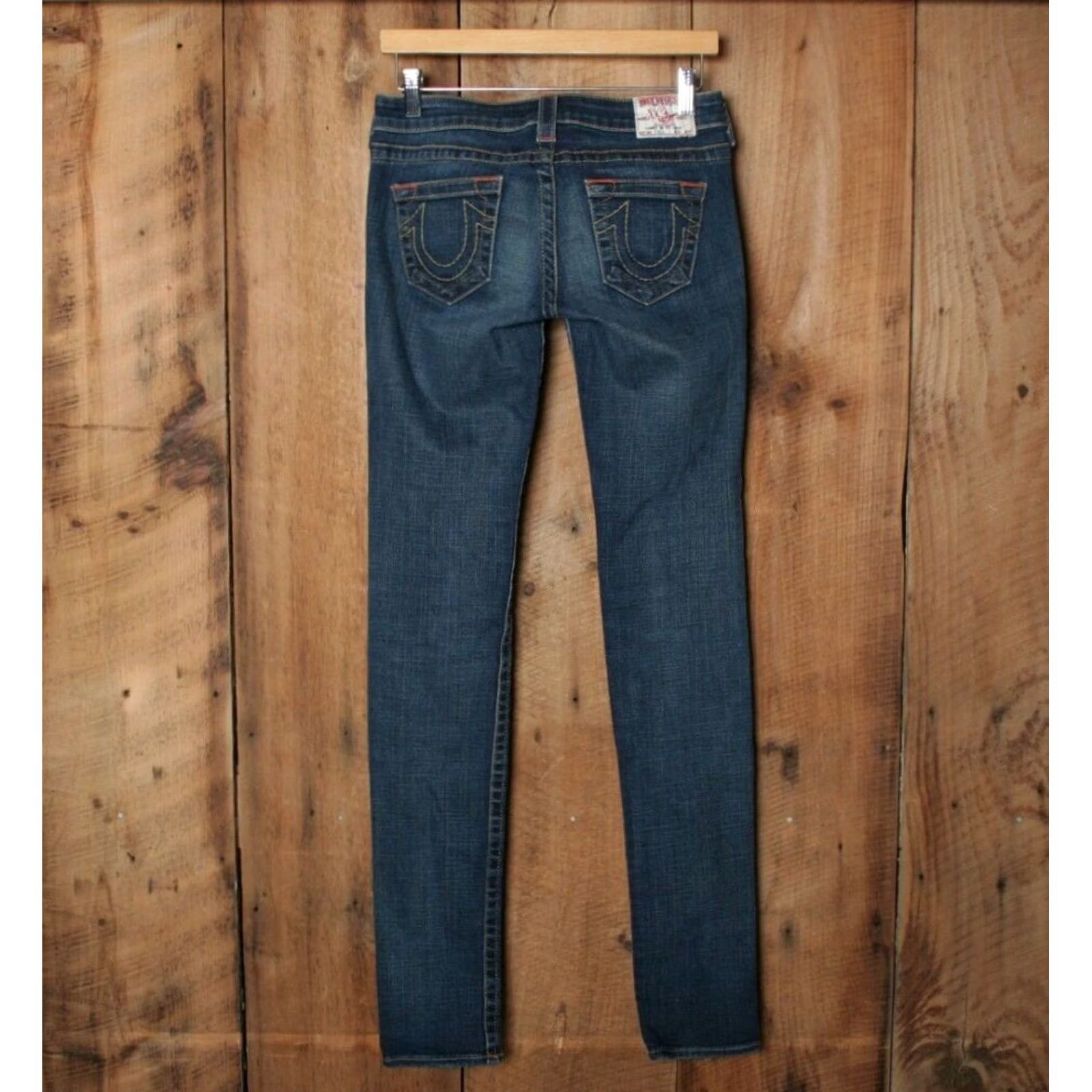 True Religion TRUE RELIGION Stella Blue Stretch Denim Skinny Jeans Sz. 26 Womens Jeans 28x35 Slim Skinny Rise 7" Inseam 35" Denim 99% Cotton 1% Elastin Size 26" / US 2 / IT 38 - 3 Thumbnail