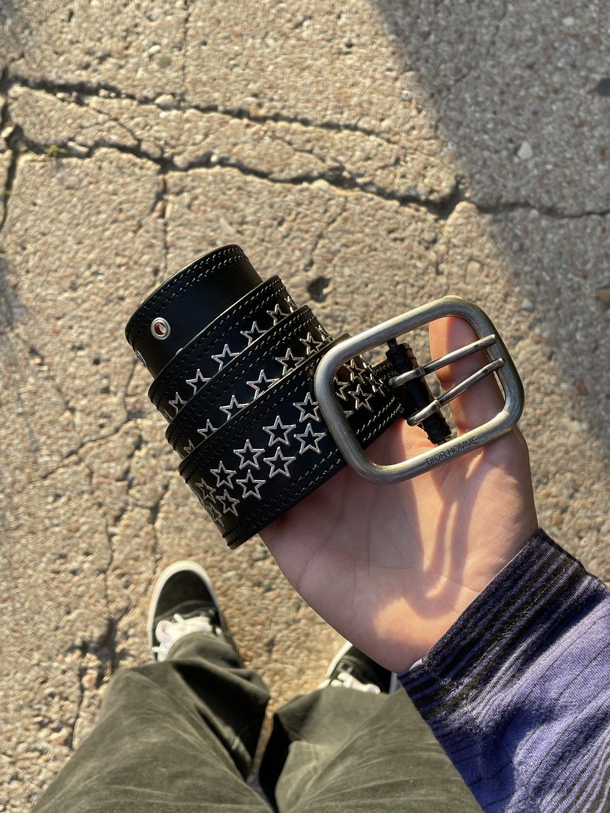 Dior Vintage SS06 Dior Homme Archive Stars Studded Leather Belt