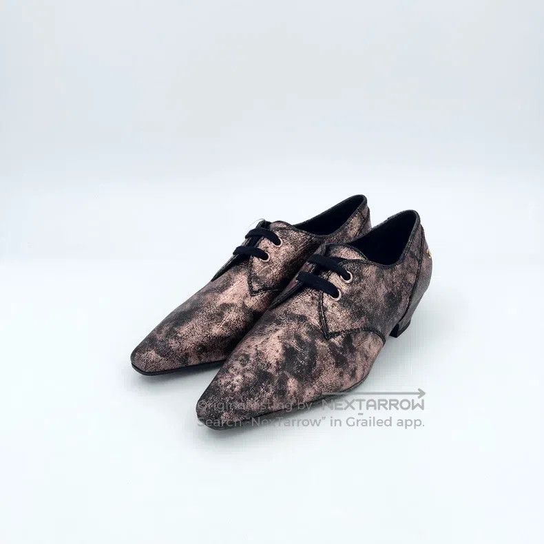 Chanel Chanel Pink gold logo logo lacing pointed toe shoes leathe Size US 6 / IT 36 - 1 Thumbnail