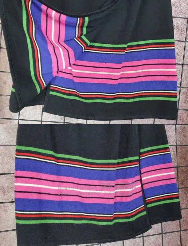 Dior Dior Irregular Black Wool Stripe Skirt . Size 23" - 4 Thumbnail