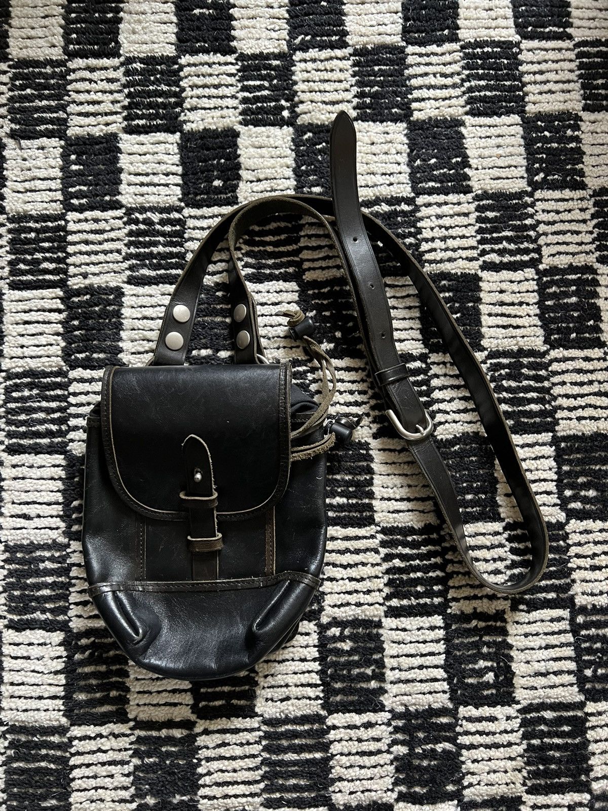 Y's × Yohji Yamamoto 2004 Black Leather Bag Size ONE SIZE - 1 Thumbnail