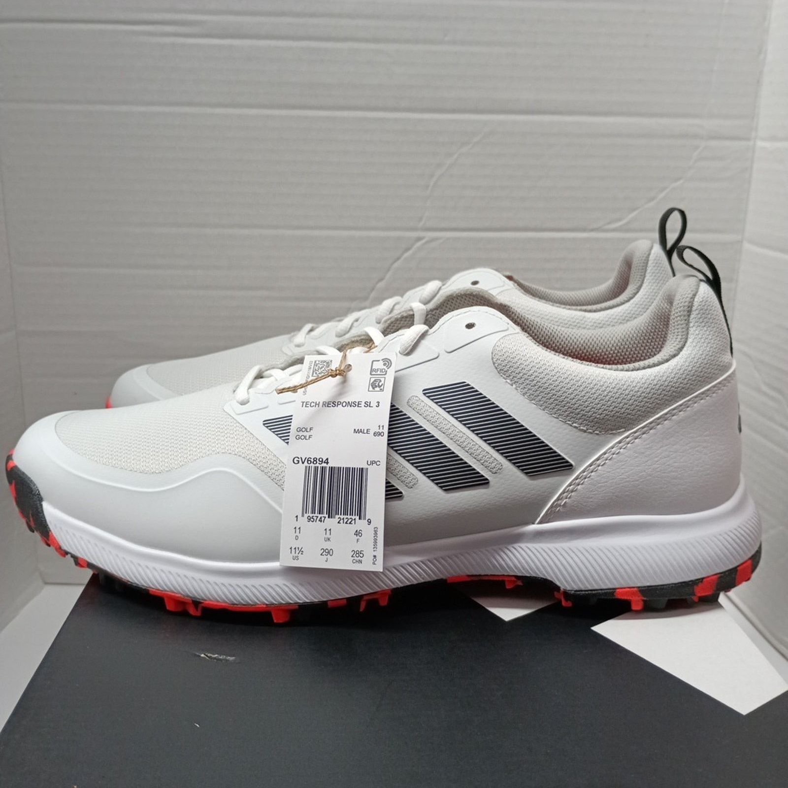 Adidas Adidas Men's Tech 3.0 Spikeless Golf Shoes Size 11.5 White Size US 11.5 / EU 44-45 - 3 Thumbnail