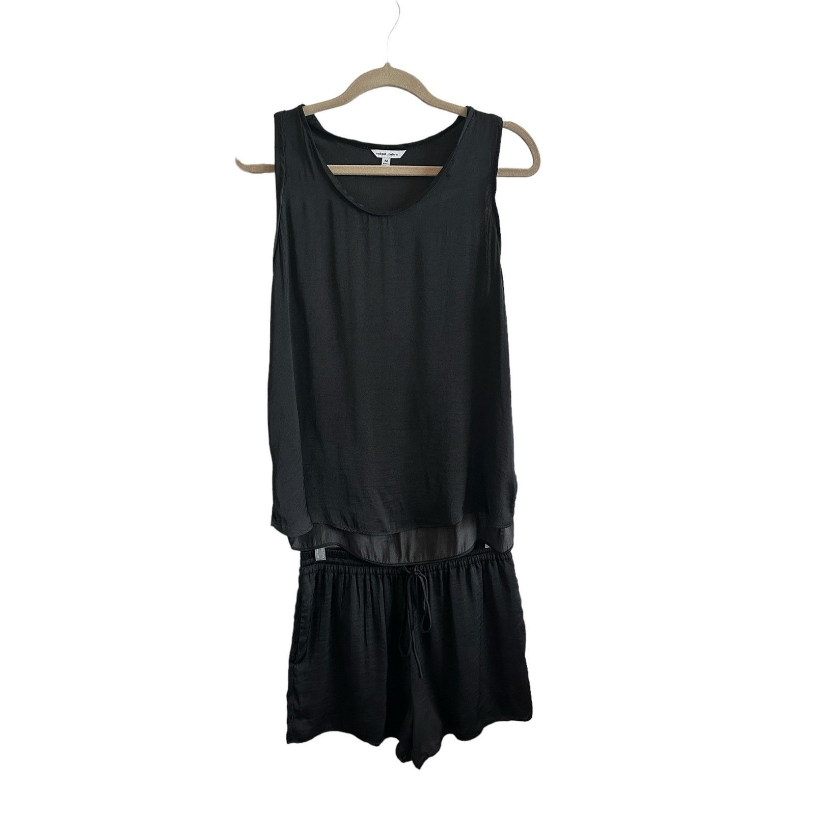 Other Naked Zebra Sleeveless Black Tank Drawstring Shorts Set - M Size 30" / US 8 / IT 44 - 1 Thumbnail