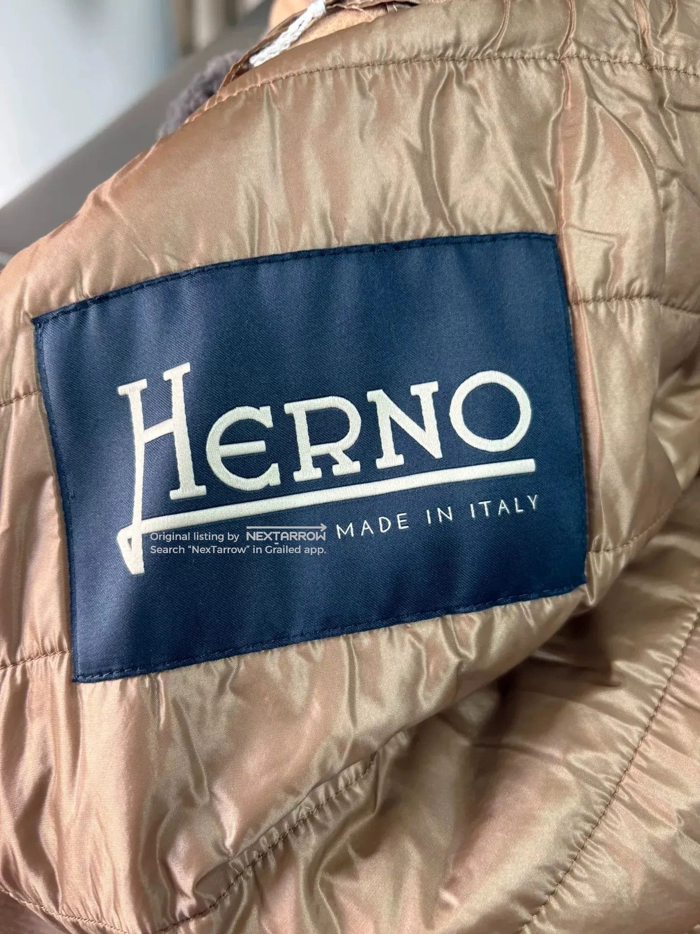 Herno Camel Wool Coat With Fur Collar in Brown, Men's — image 5 of 6