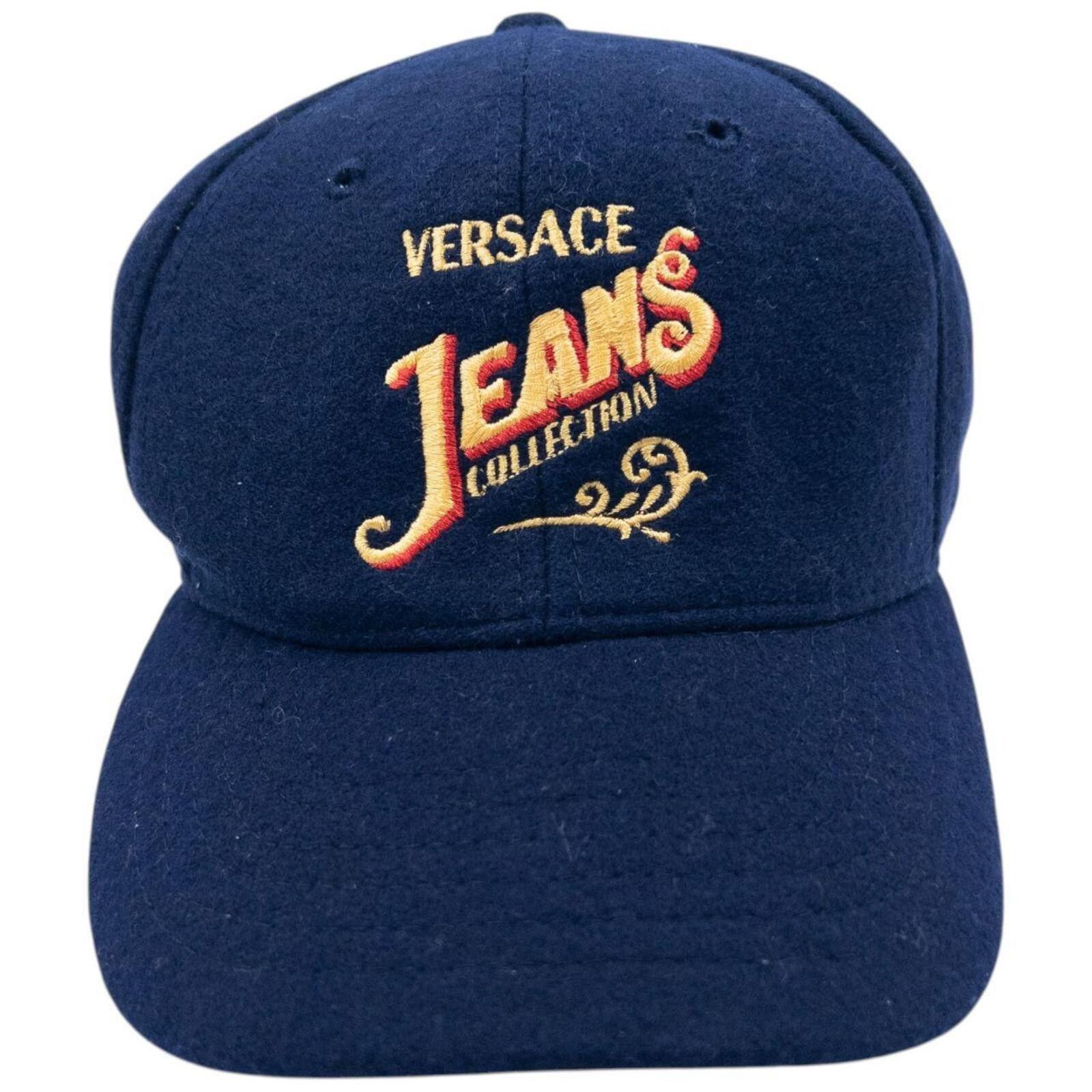 Versace Vintage 2000s Versace Jeans Collection Embroidered Wool Hat Size ONE SIZE - 2 Thumbnail
