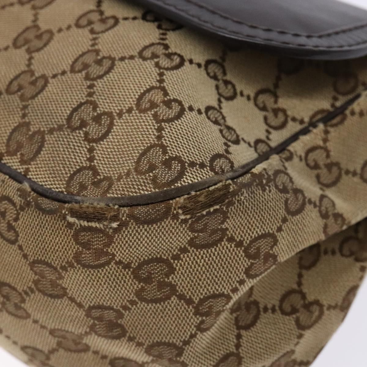 Gucci GUCCI GG Canvas Shoulder Bag Beige Silver Brown Size ONE SIZE - 10 Thumbnail