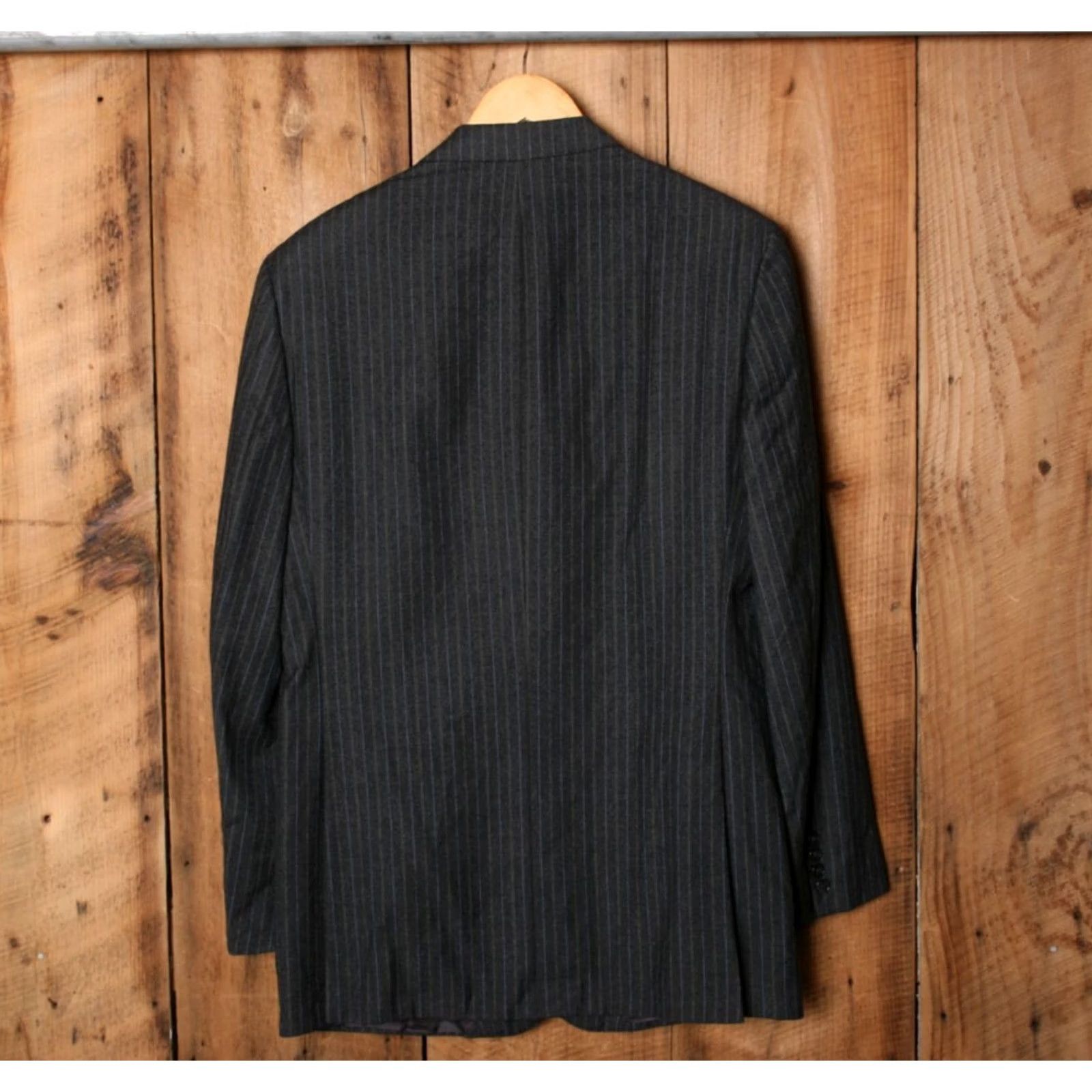 Vintage HIELD BROTHERS Gray & Blue Pinstriped Sport Coat Sz. 42L Men Shirt Jacket Coat Three Button 3 Button Long Double-Vented Size US XS / EU 42 / 0 - 5 Thumbnail
