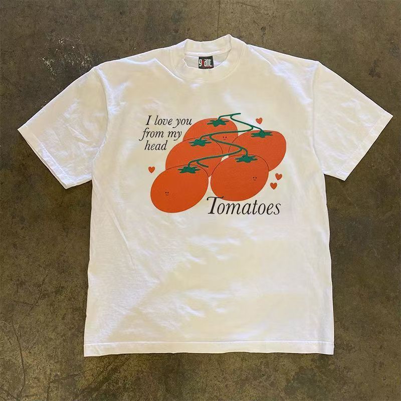 Japanese Brand White casual retro tomato print t-shirt Size US M / EU 48-50 / 2 - 1 Thumbnail