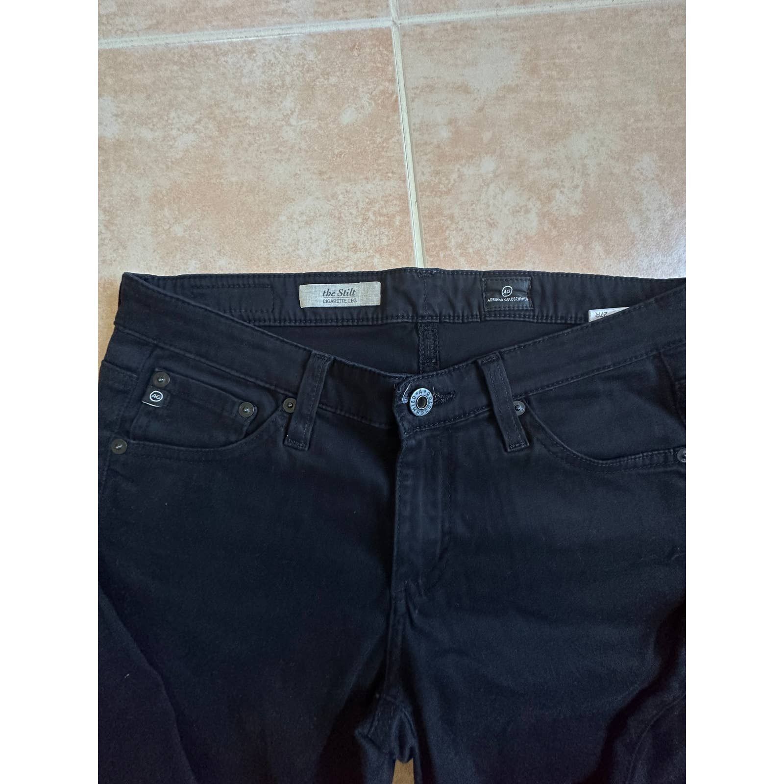 AG Adriano Goldschmied AG Adriano Goldschmied THE STILT Cigarette Black size 27R Size 27" / US 4 / IT 40 - 4 Thumbnail